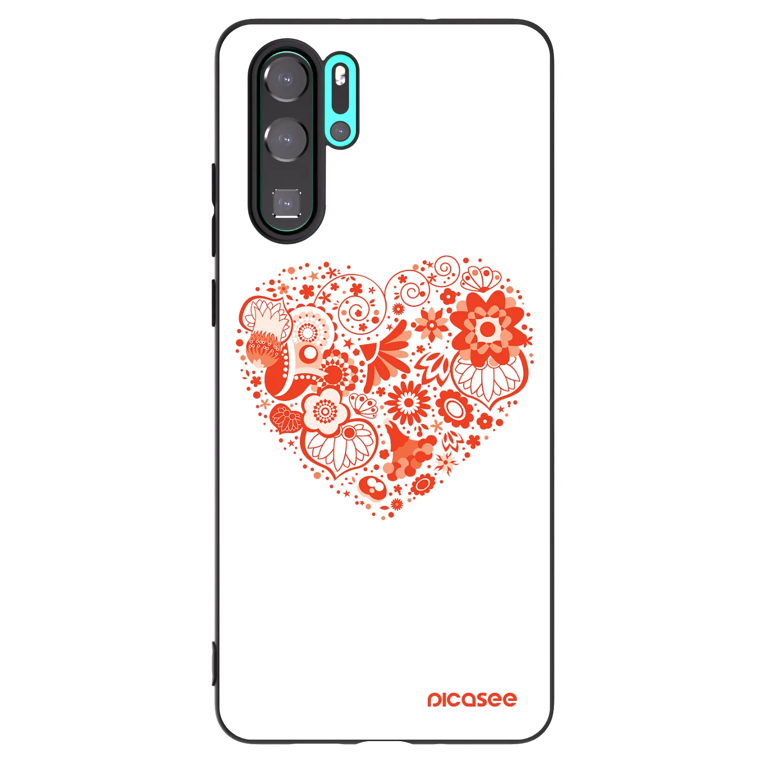 Picasee husă neagră din silicon pentru Huawei P30 Pro - Big heart