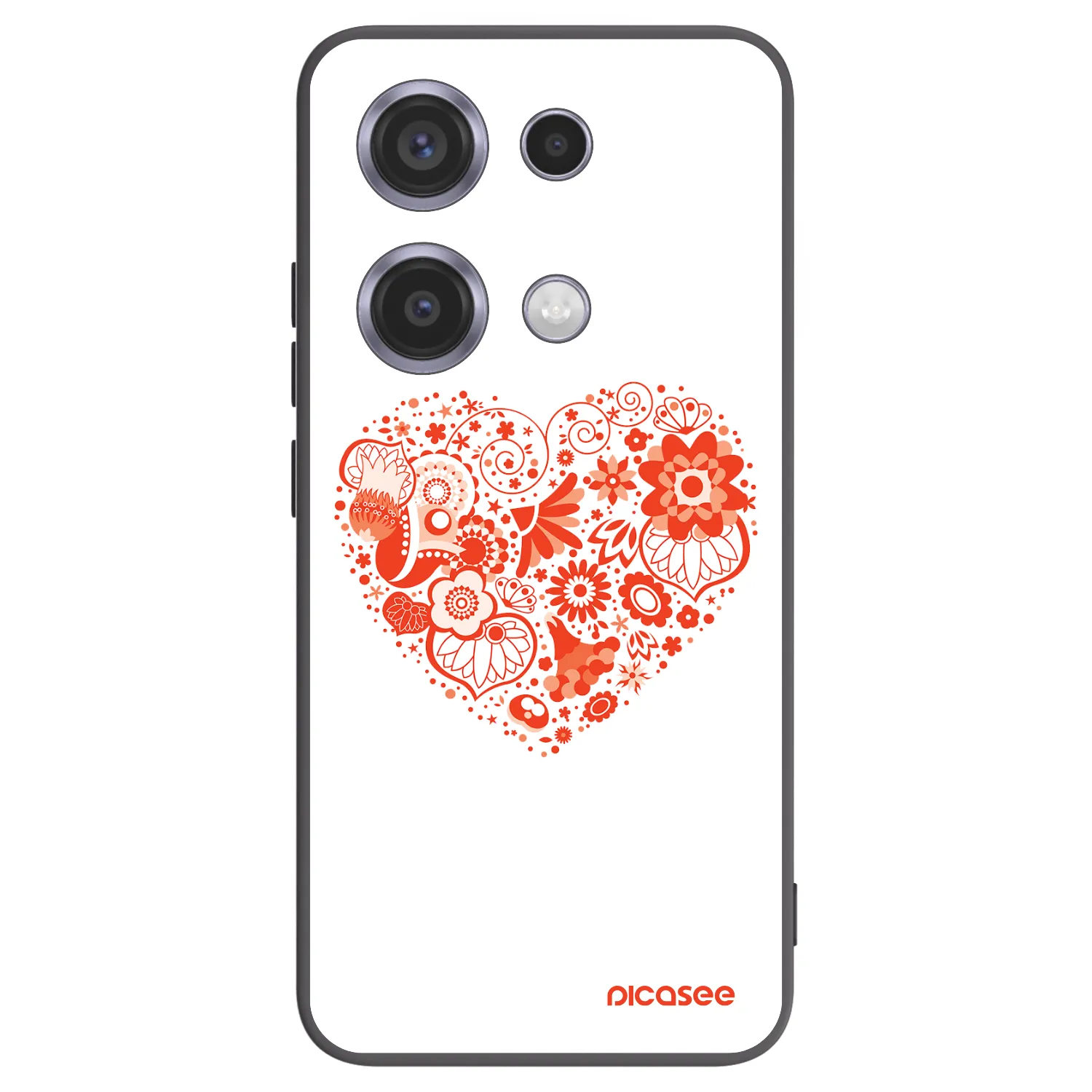 Picasee husă neagră din silicon pentru Xiaomi Redmi Note 14S - Big heart