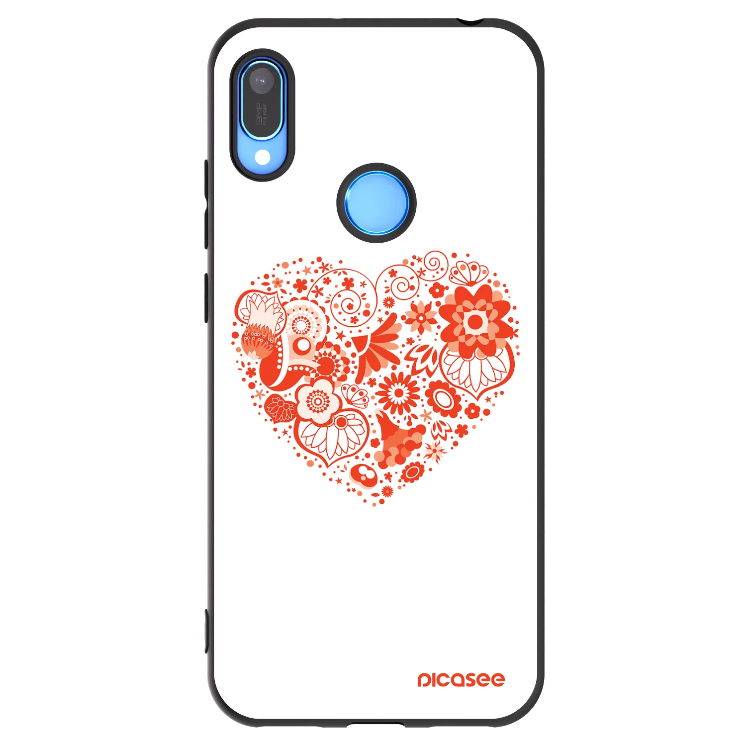 Picasee husă neagră din silicon pentru Huawei Y6 2019 - Big heart