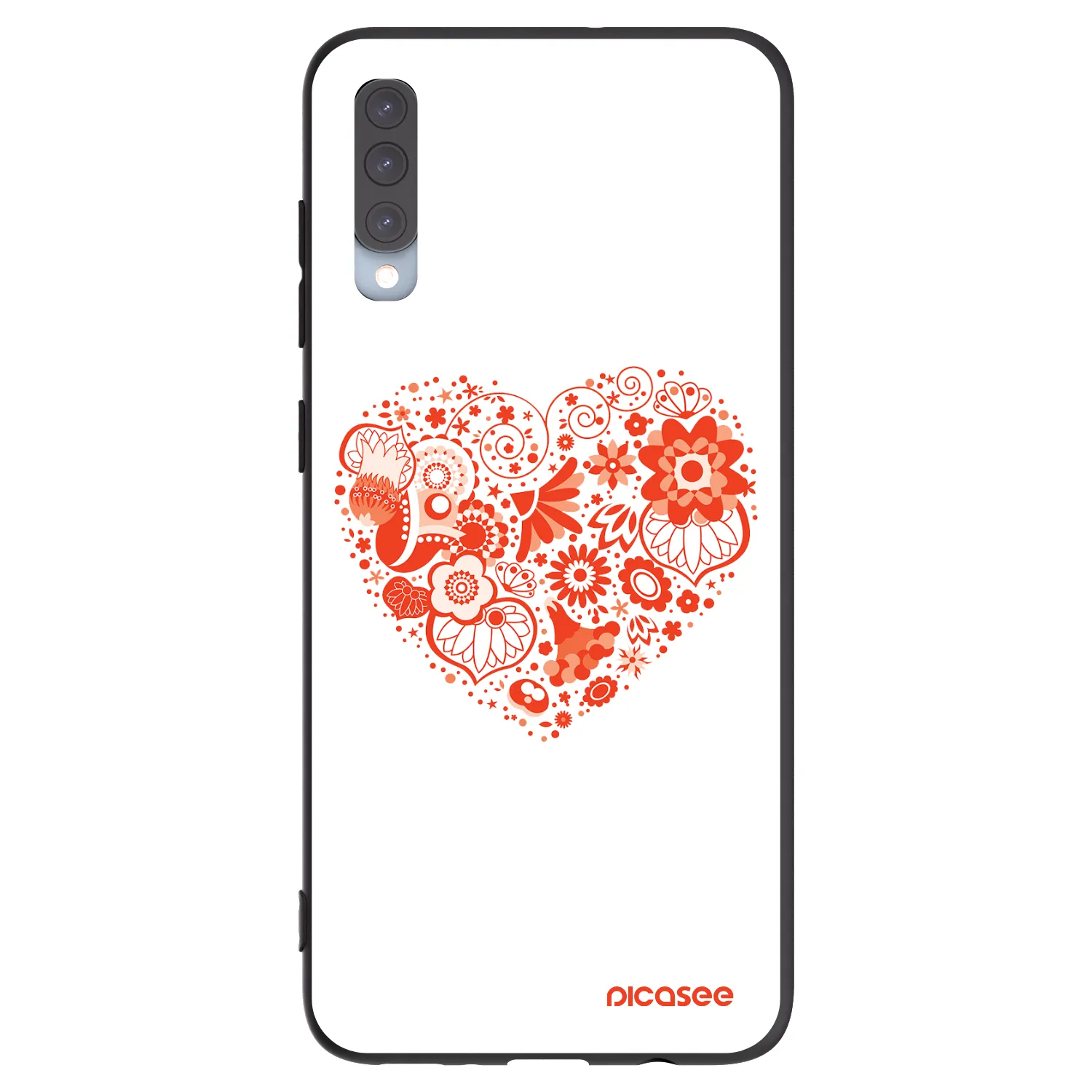 Picasee husă neagră din silicon pentru Samsung Galaxy A70 A705F - Big heart
