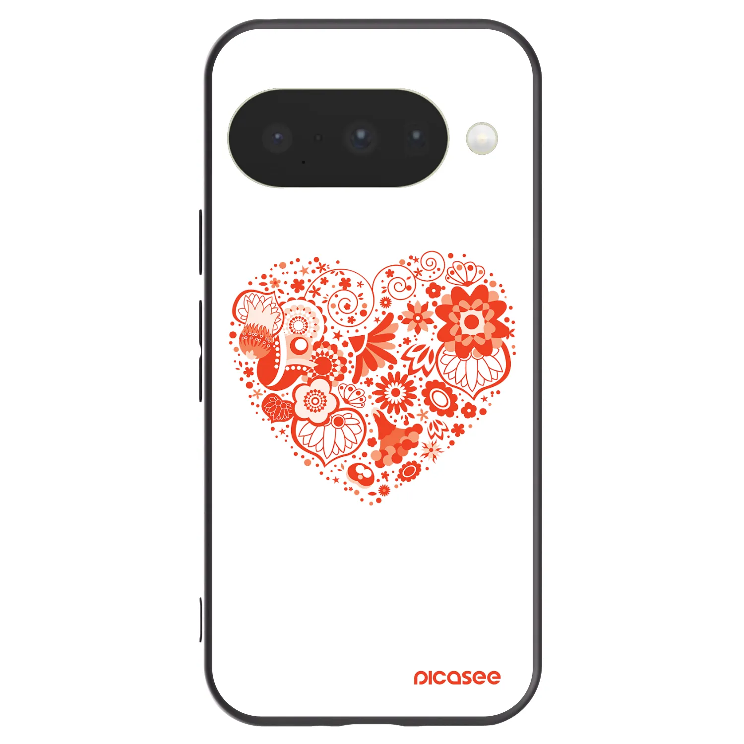 Picasee husă neagră din silicon pentru Google Pixel 10 - Big heart