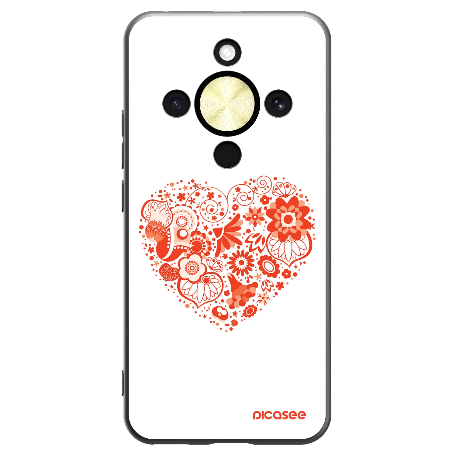 Picasee husă neagră din silicon pentru Honor Magic8 Lite 5G - Big heart