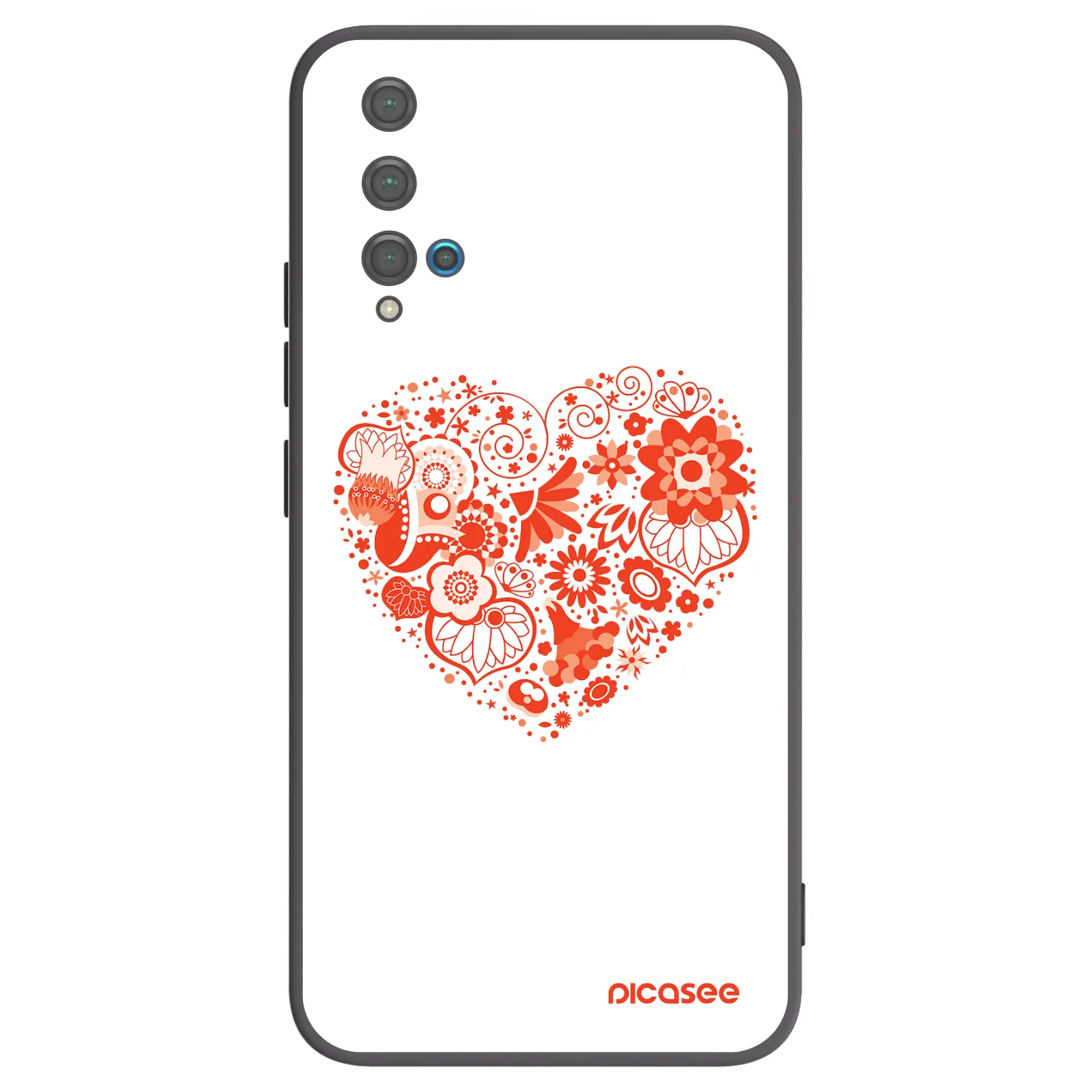 Picasee husă neagră din silicon pentru Huawei Nova 5T - Big heart