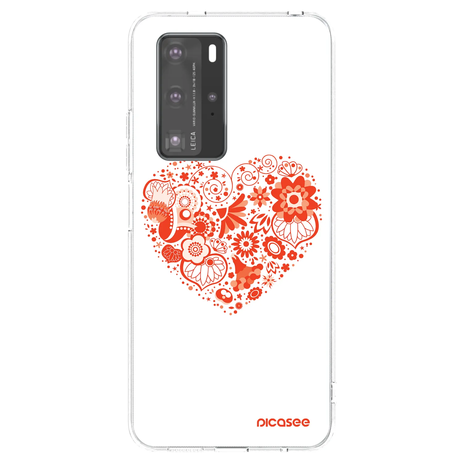 Picasee husă transparentă din silicon pentru Huawei P40 Pro - Big heart