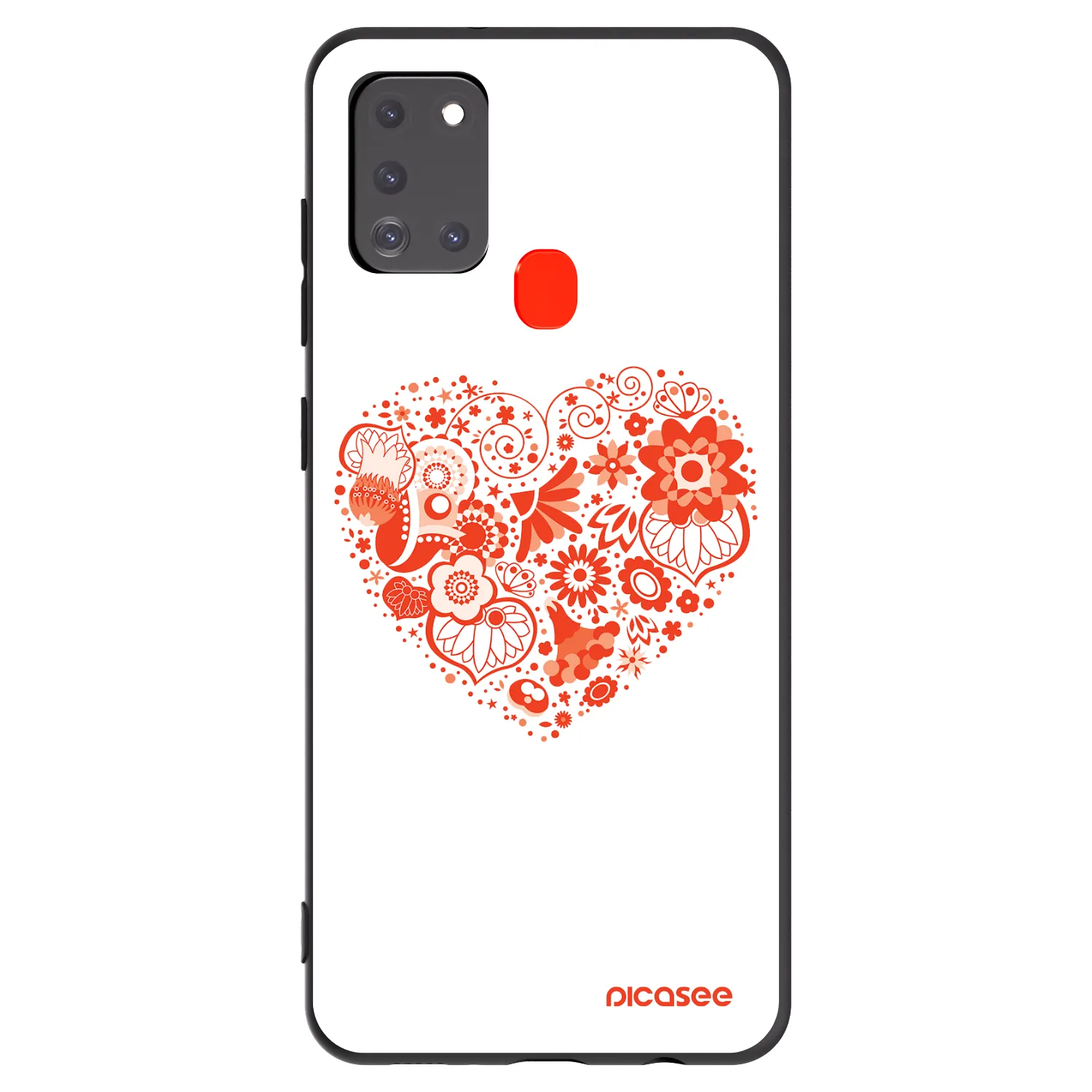 Picasee husă neagră din silicon pentru Samsung Galaxy A21s - Big heart