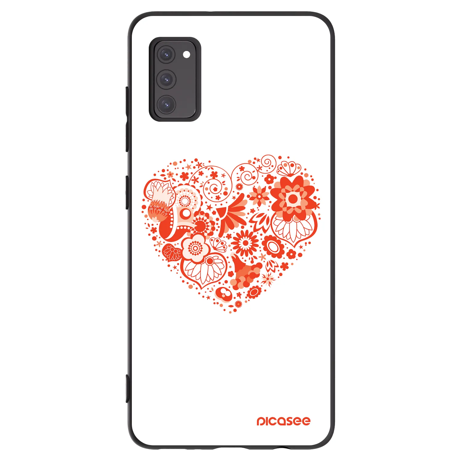 Picasee husă neagră din silicon pentru Samsung Galaxy A41 A415F - Big heart