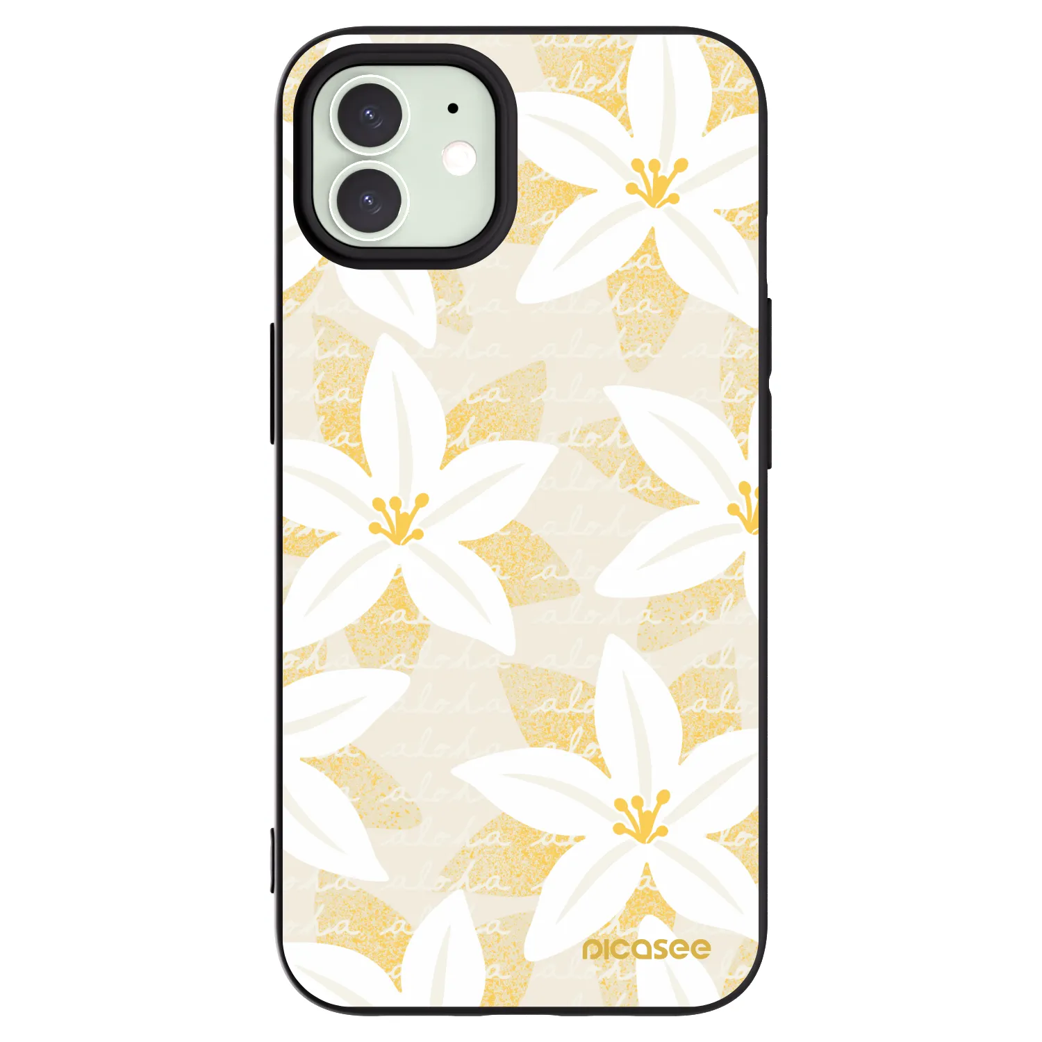 Picasee husă neagră din silicon pentru Apple iPhone 12 - Island Leave