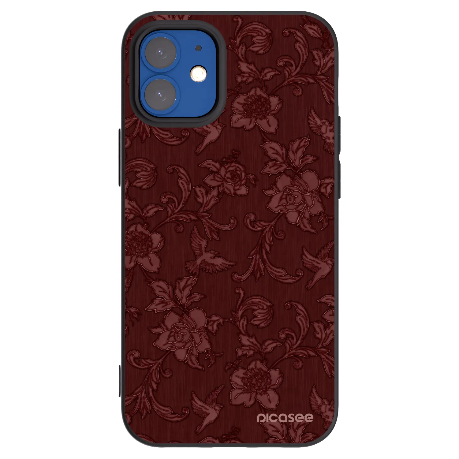 Picasee husă neagră din silicon pentru Apple iPhone 12 mini - Red Elegance