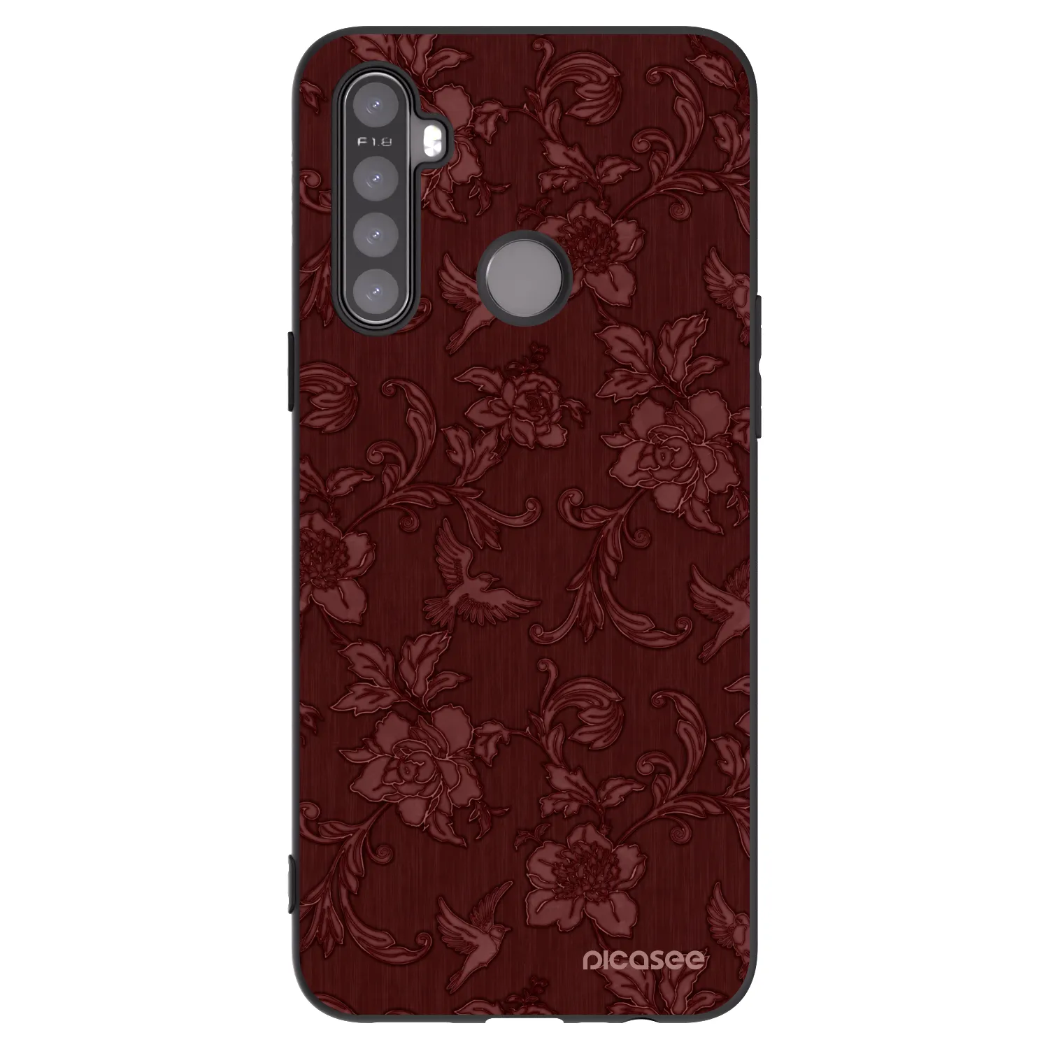 Picasee husă neagră din silicon pentru Realme 5 - Red Elegance