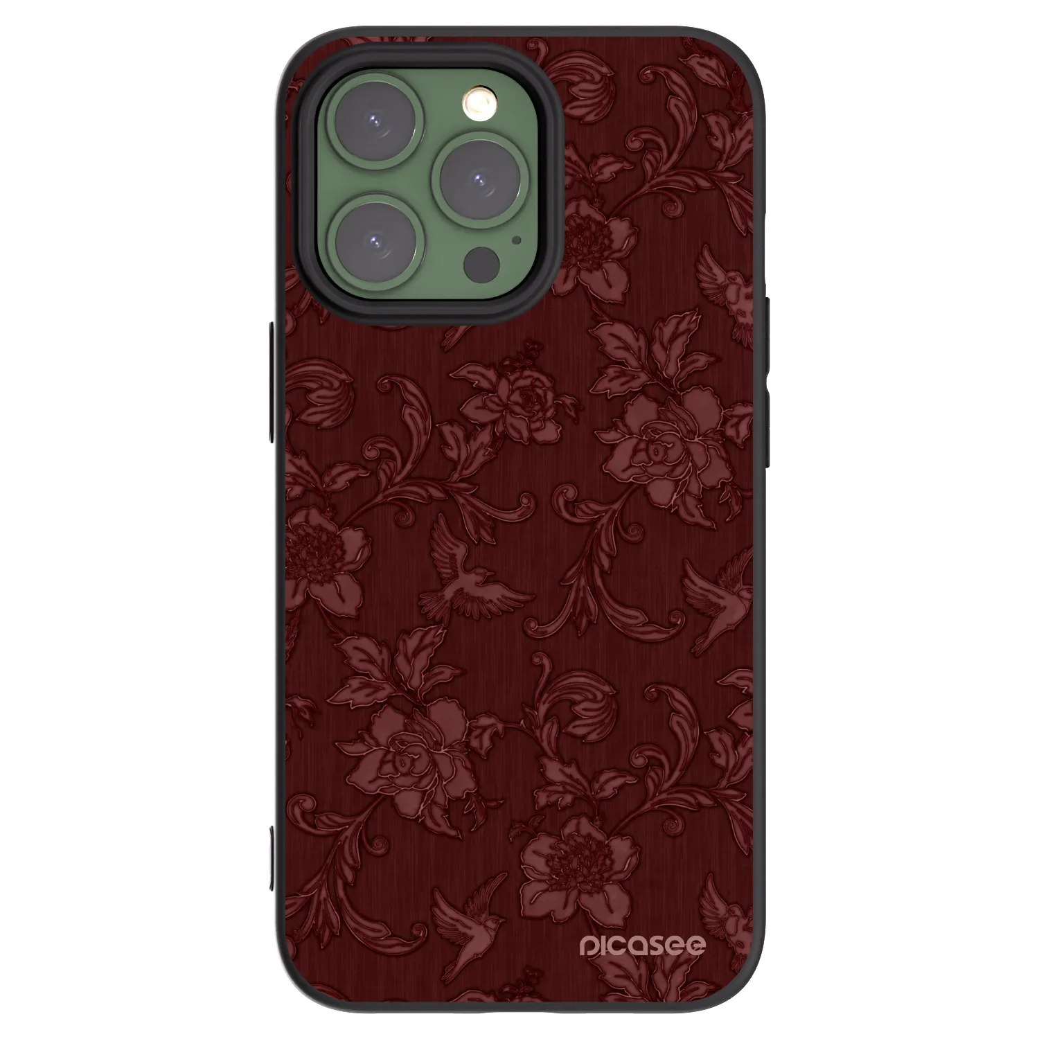 Picasee husă neagră din silicon pentru Apple iPhone 13 Pro - Red Elegance