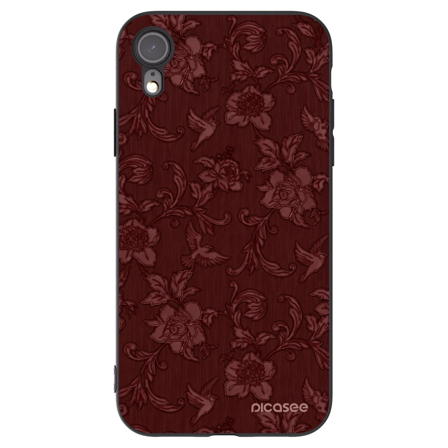 Picasee husă neagră din silicon pentru Apple iPhone XR - Red Elegance