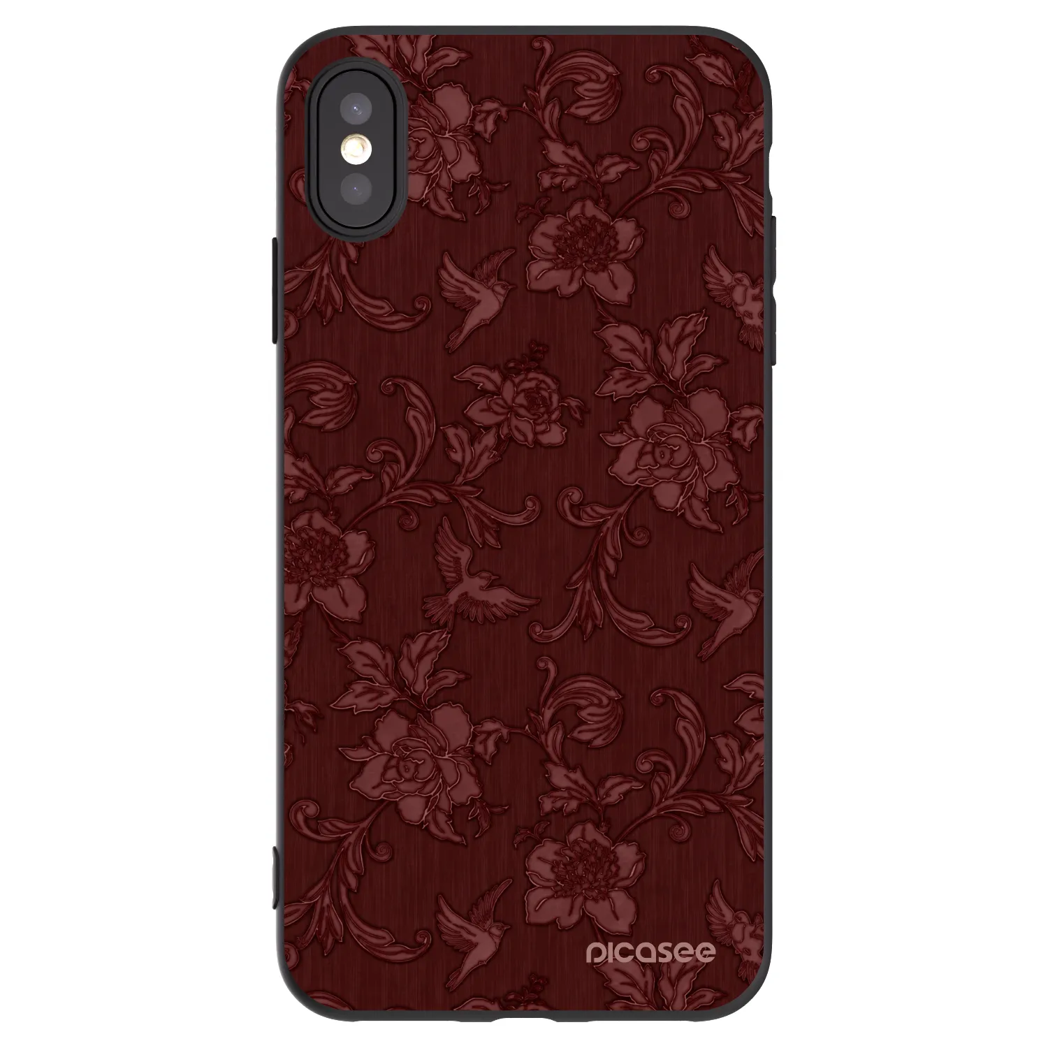 Picasee husă neagră din silicon pentru Apple iPhone XS Max - Red Elegance