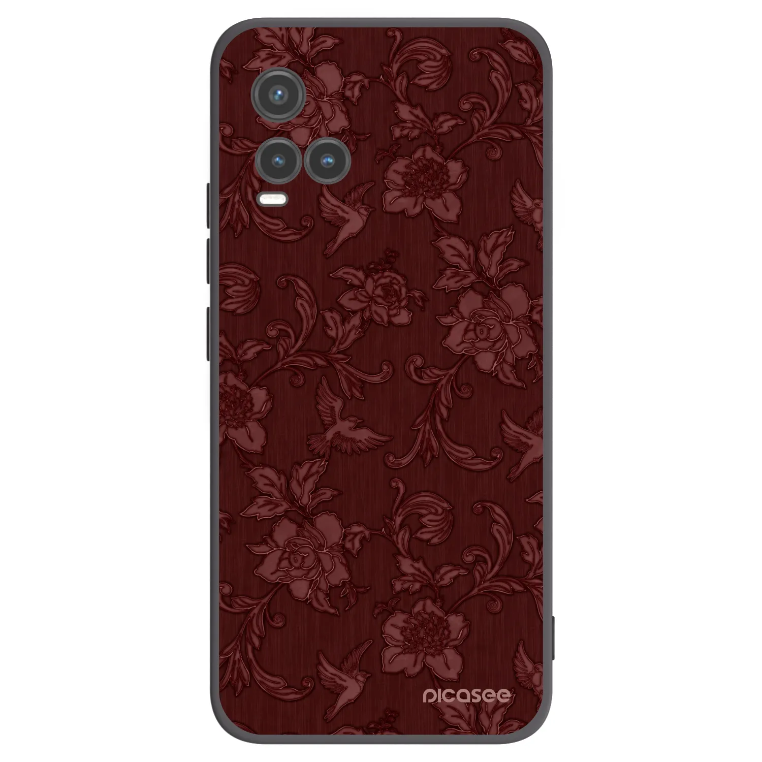 Picasee husă neagră din silicon pentru Vivo Y33s - Red Elegance