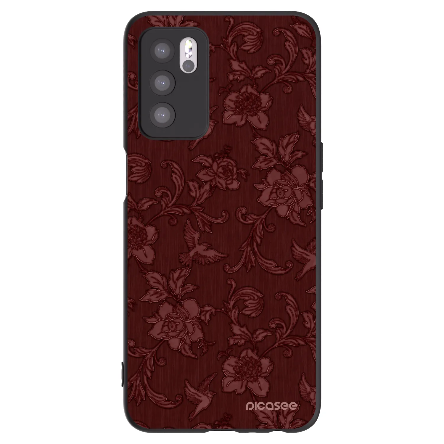 Picasee husă neagră din silicon pentru OPPO A16 - Red Elegance
