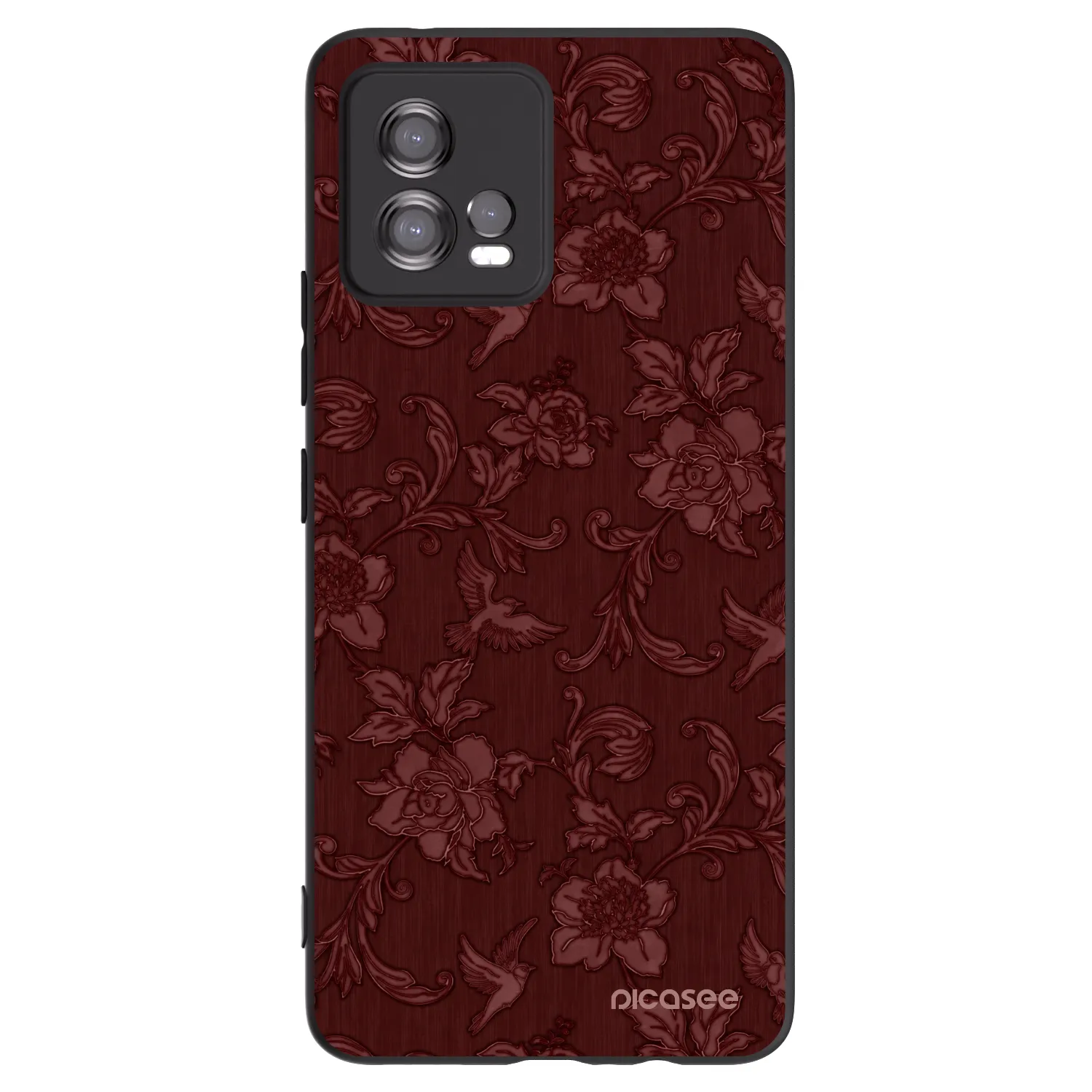 Picasee husă neagră din silicon pentru Motorola Moto G72 - Red Elegance