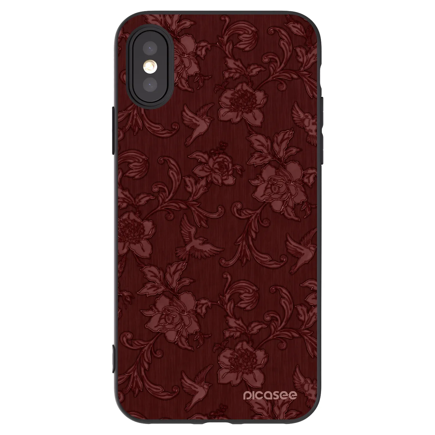 Picasee husă neagră din silicon pentru Apple iPhone X/XS - Red Elegance