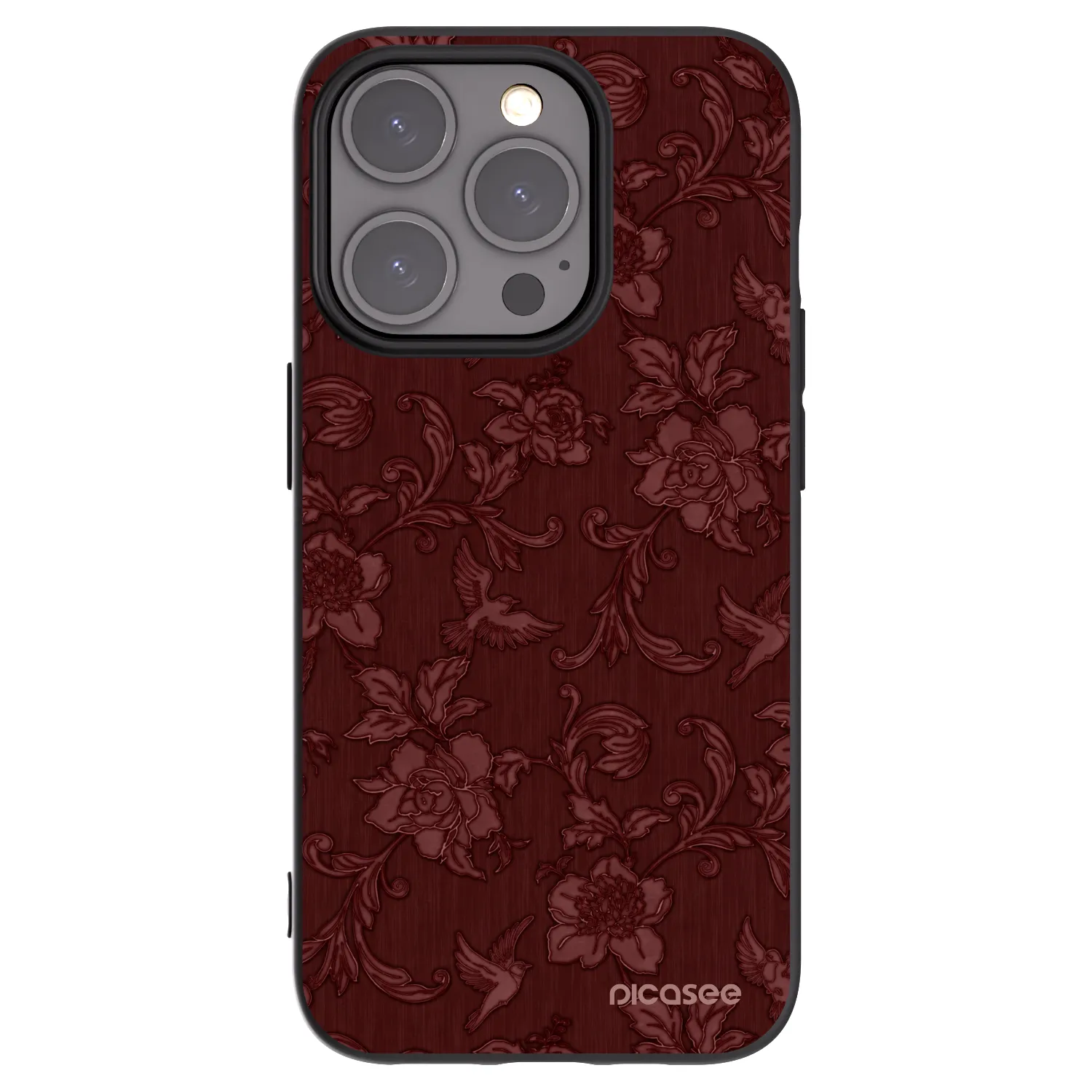 Picasee husă neagră din silicon pentru Apple iPhone 15 Pro - Red Elegance