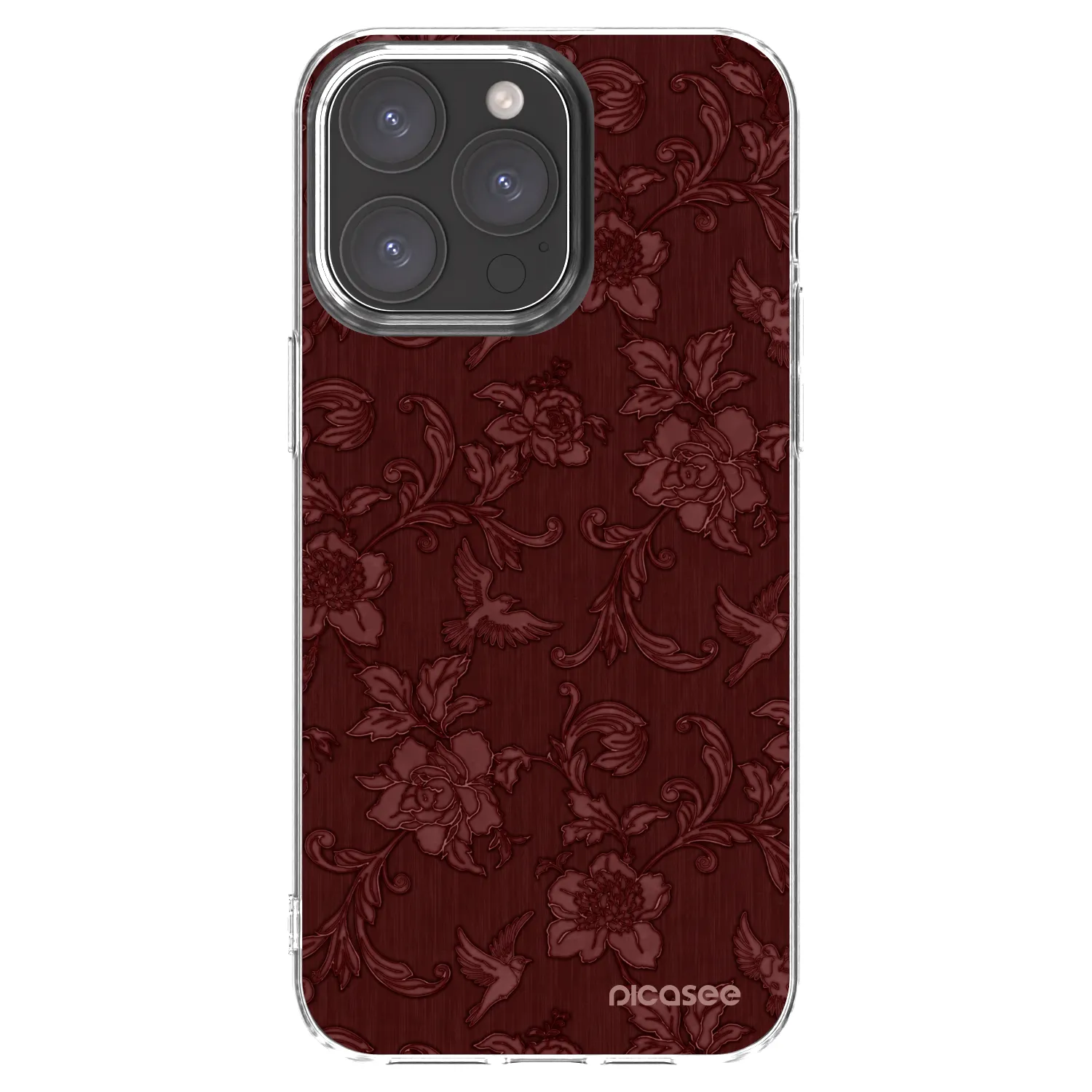 Picasee husă transparentă din silicon pentru Apple iPhone 15 Pro Max - Red Elegance