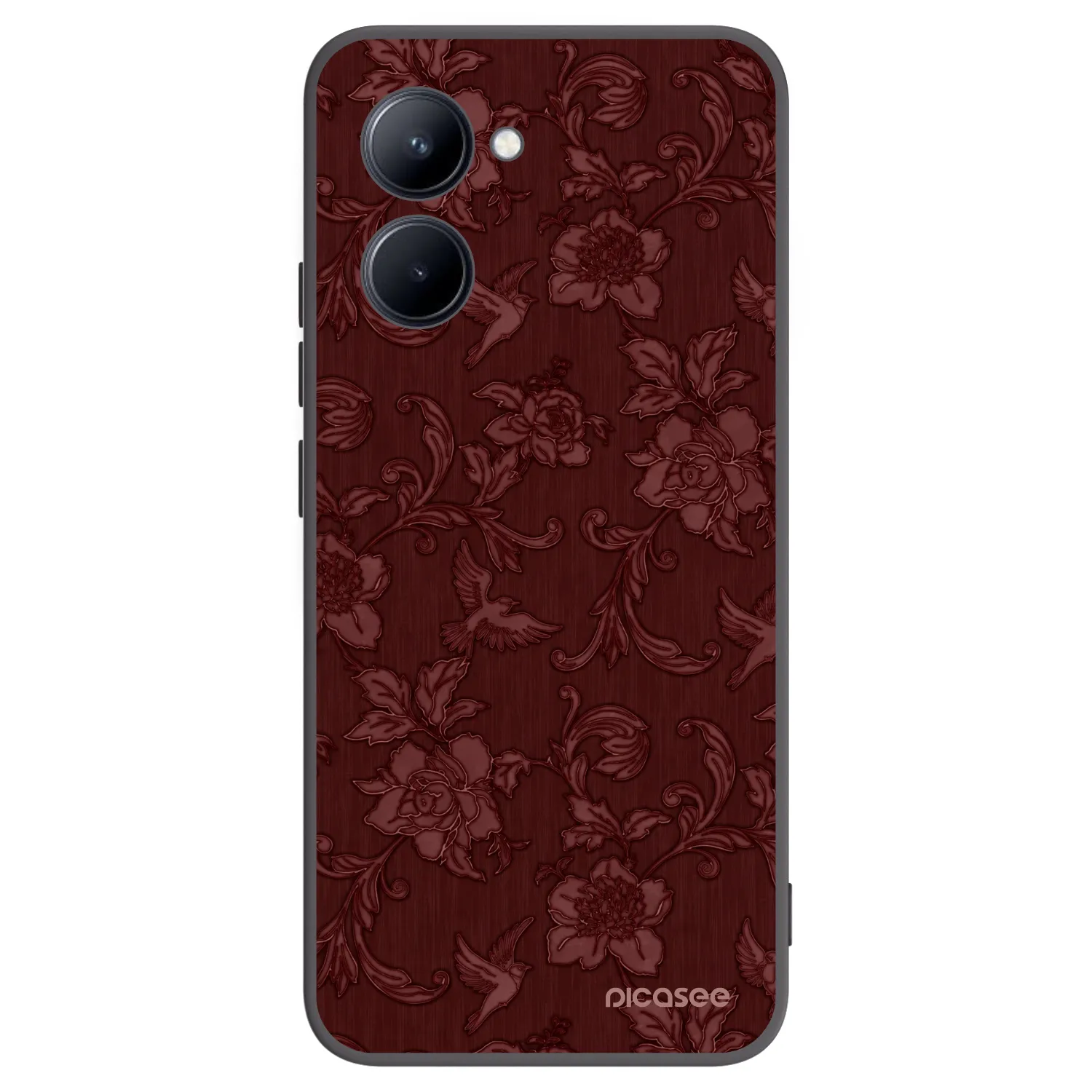 Picasee husă neagră din silicon pentru Realme C33 (2023) - Red Elegance