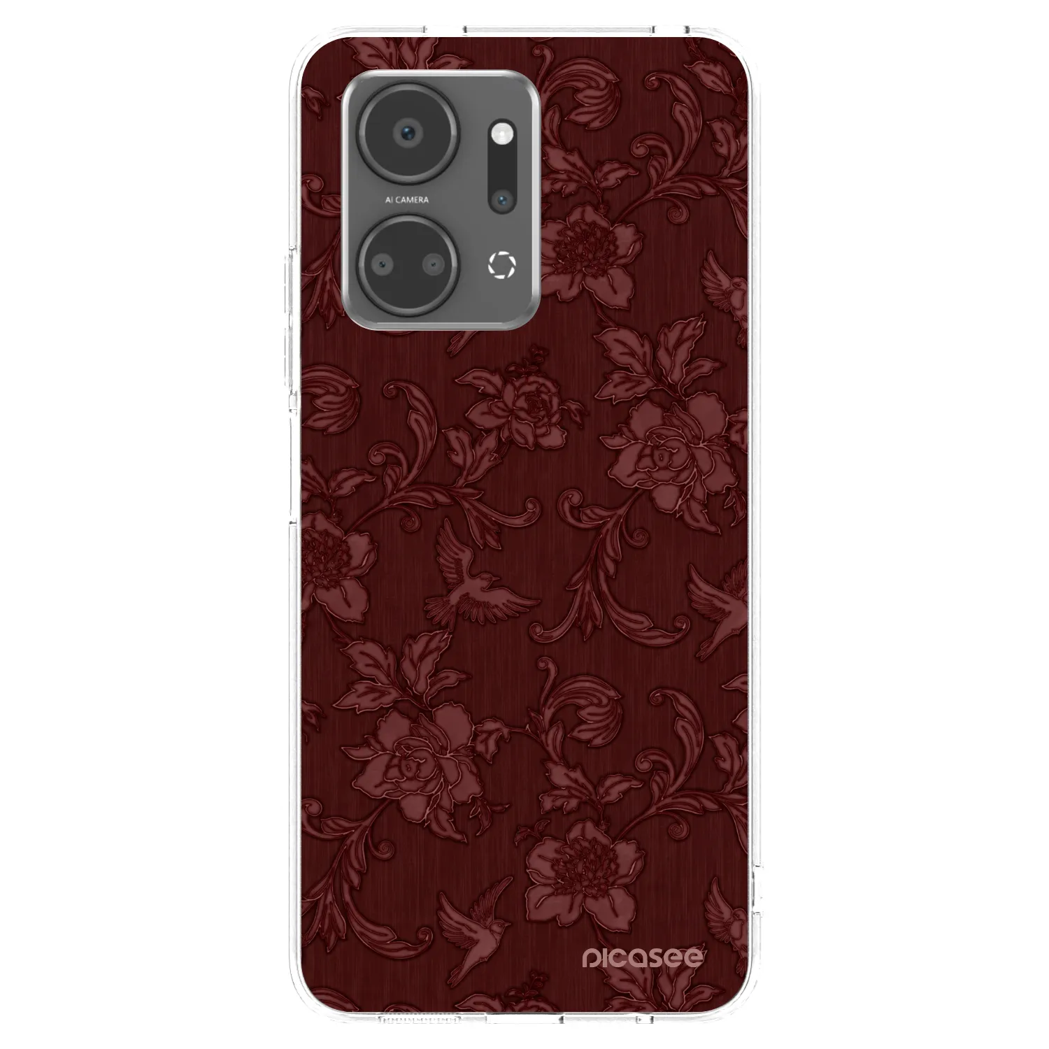Picasee husă transparentă din silicon pentru Honor X7a - Red Elegance