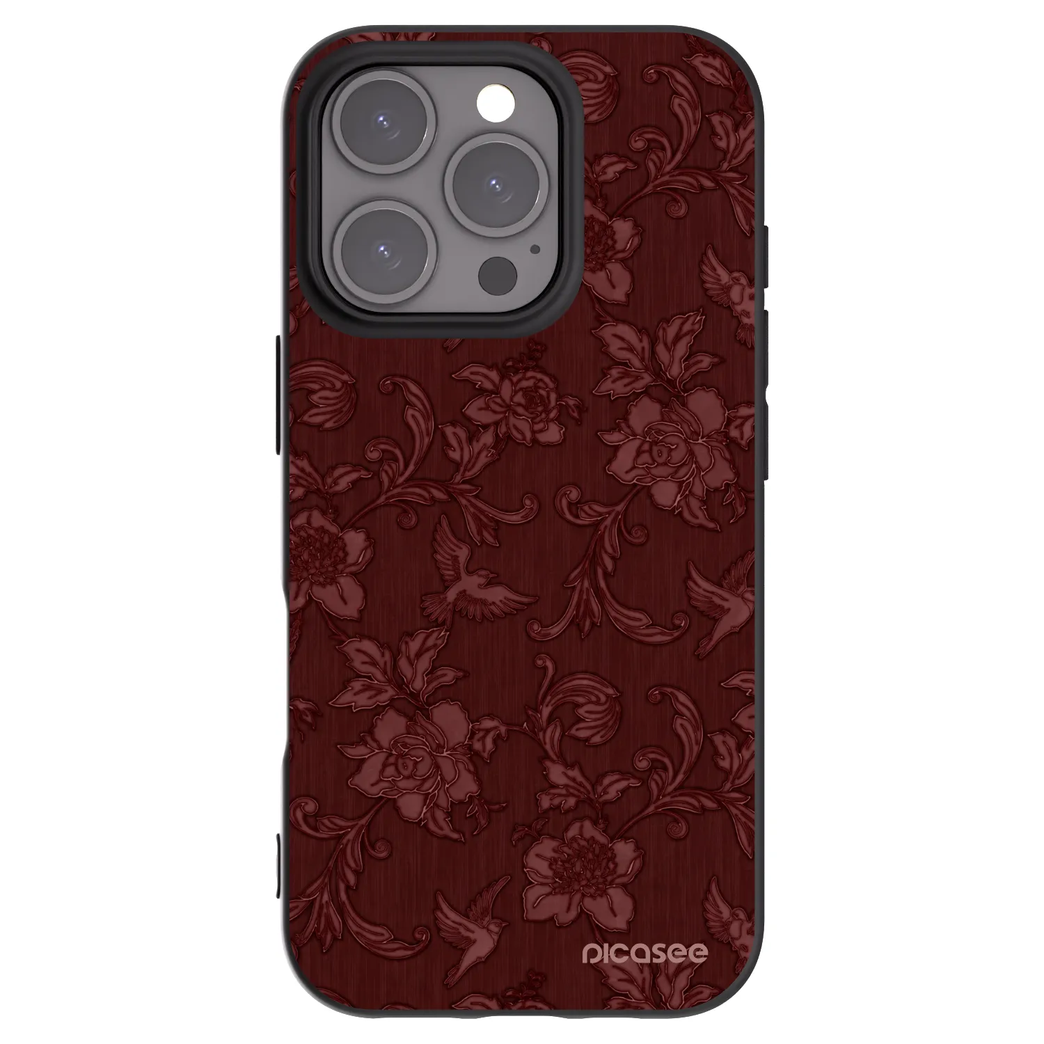 Picasee husă neagră din silicon pentru Apple iPhone 16 Pro - Red Elegance