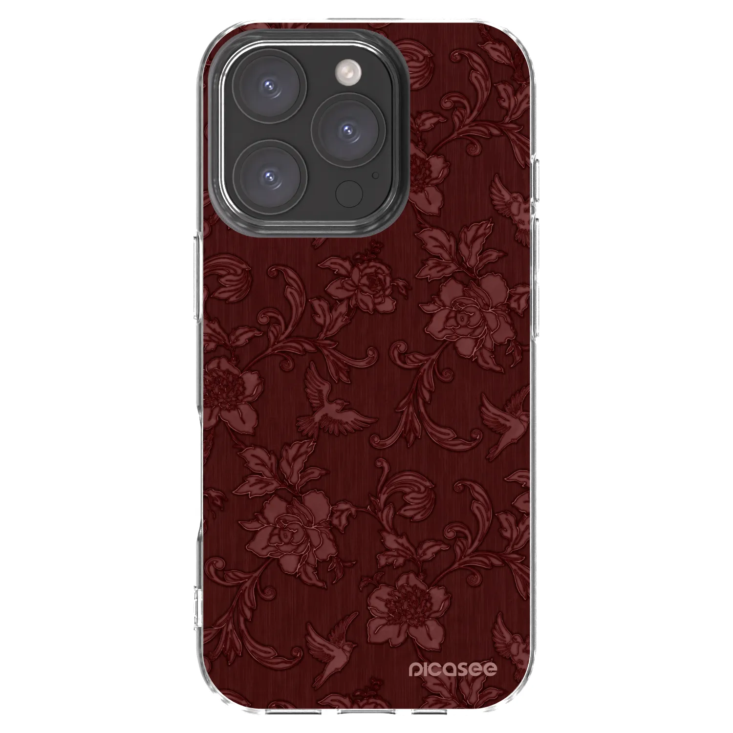 Picasee husă transparentă din silicon pentru Apple iPhone 16 Pro - Red Elegance