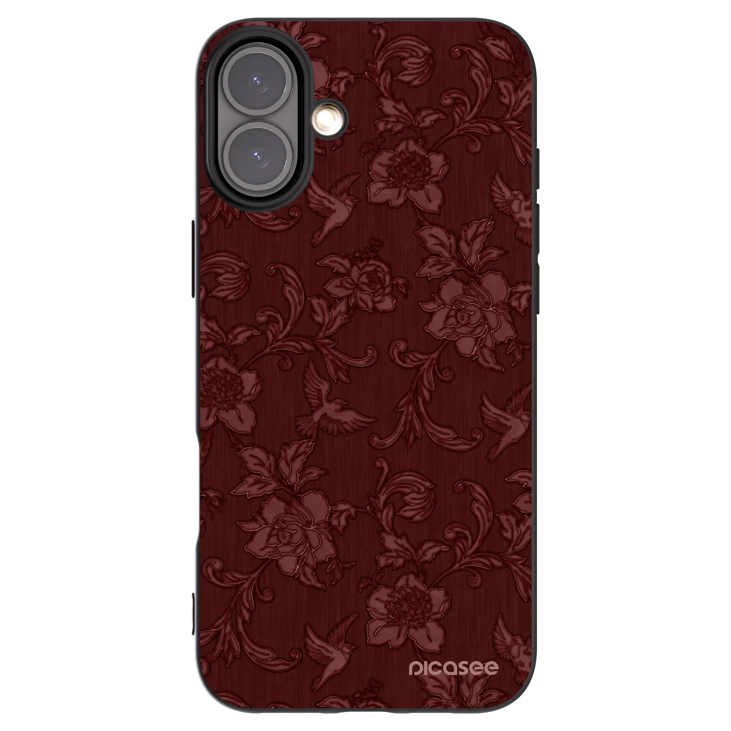 Picasee husă neagră din silicon pentru Apple iPhone 16 Plus - Red Elegance