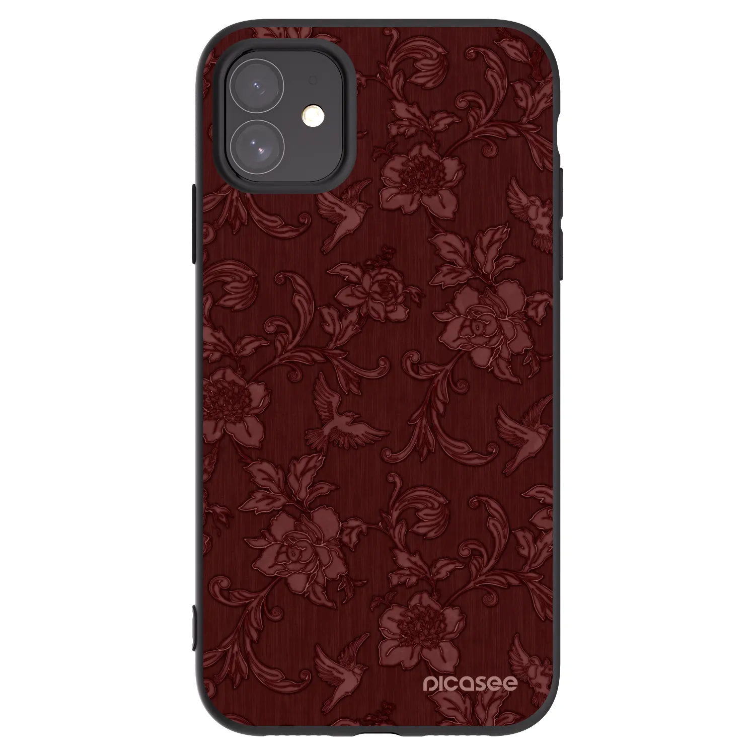 Picasee husă neagră din silicon pentru Apple iPhone 11 - Red Elegance