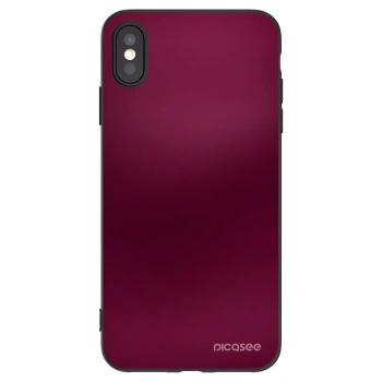 Picasee husă neagră din silicon pentru Apple iPhone XS Max - Velvet Bordeaux