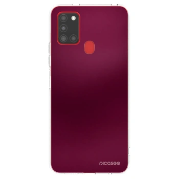 Picasee husă transparentă din silicon pentru Samsung Galaxy A21s - Velvet Bordeaux