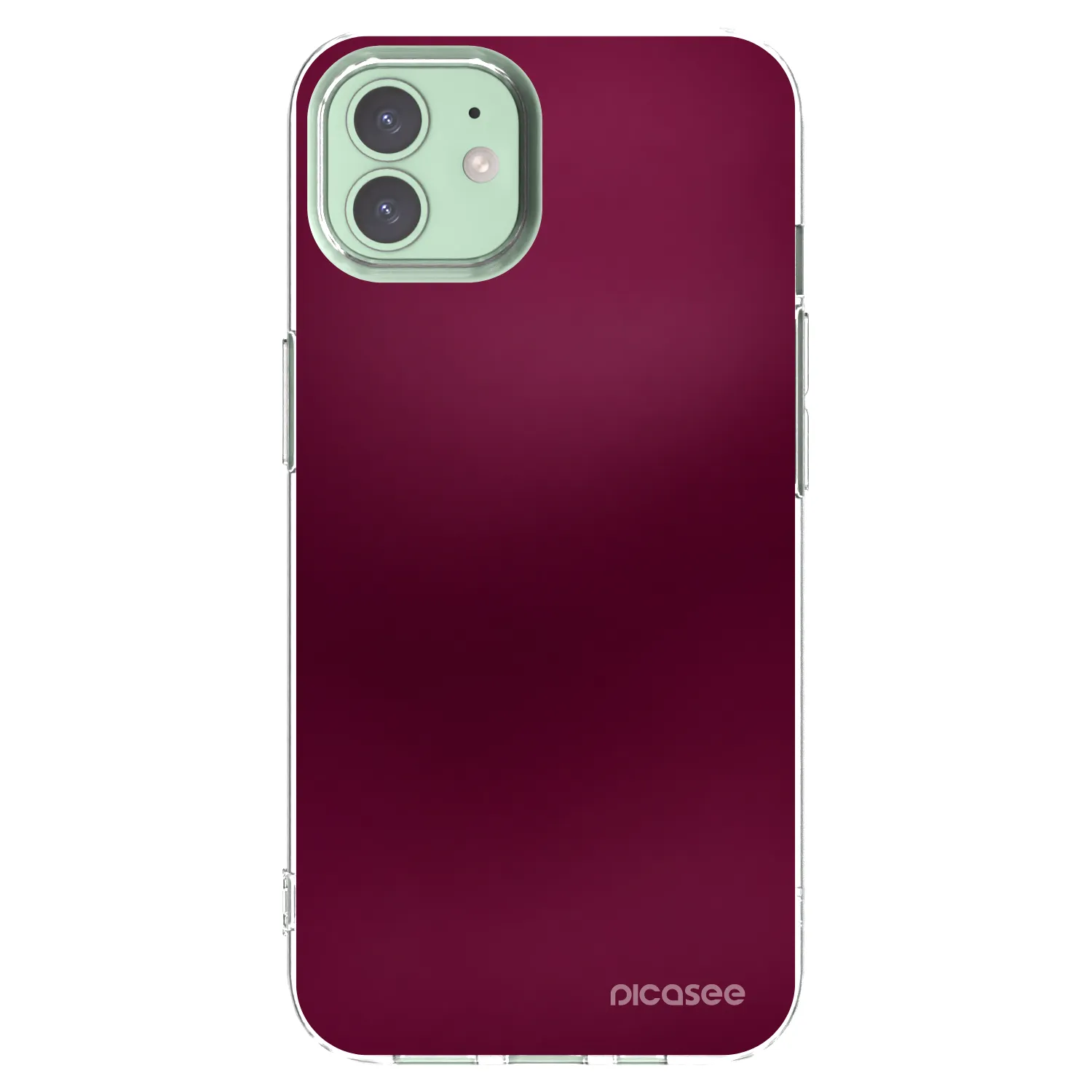 Picasee husă transparentă din silicon pentru Apple iPhone 12 - Velvet Bordeaux