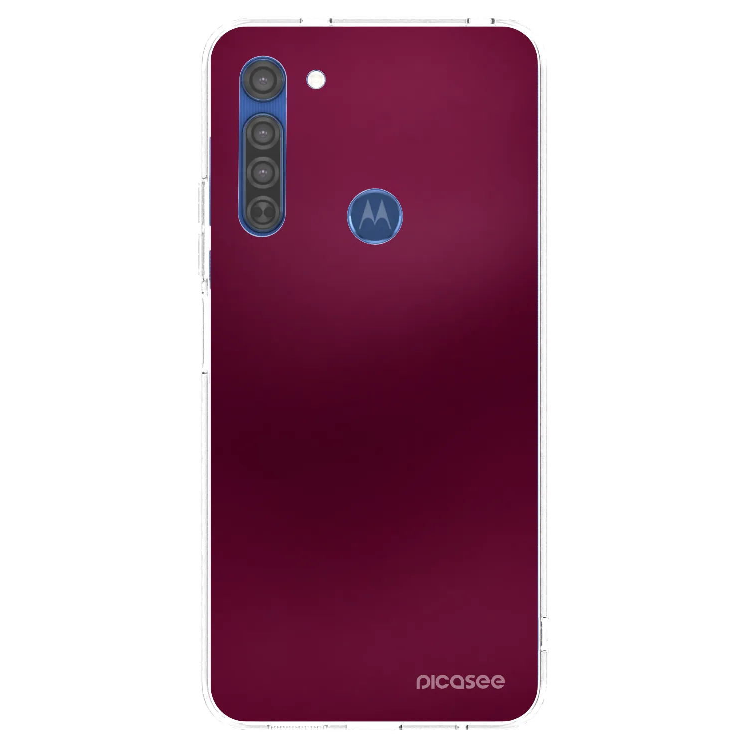 Picasee husă transparentă din silicon pentru Motorola Moto G8 - Velvet Bordeaux