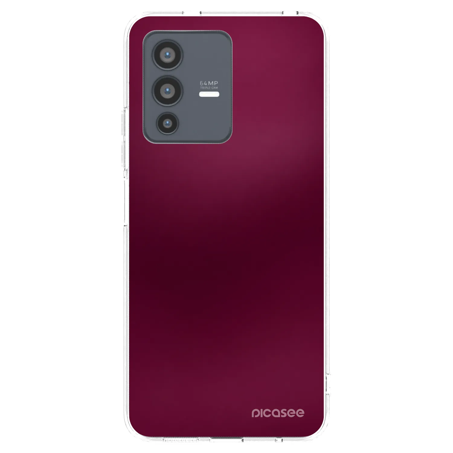 Picasee husă transparentă din silicon pentru Vivo V23 5G - Velvet Bordeaux