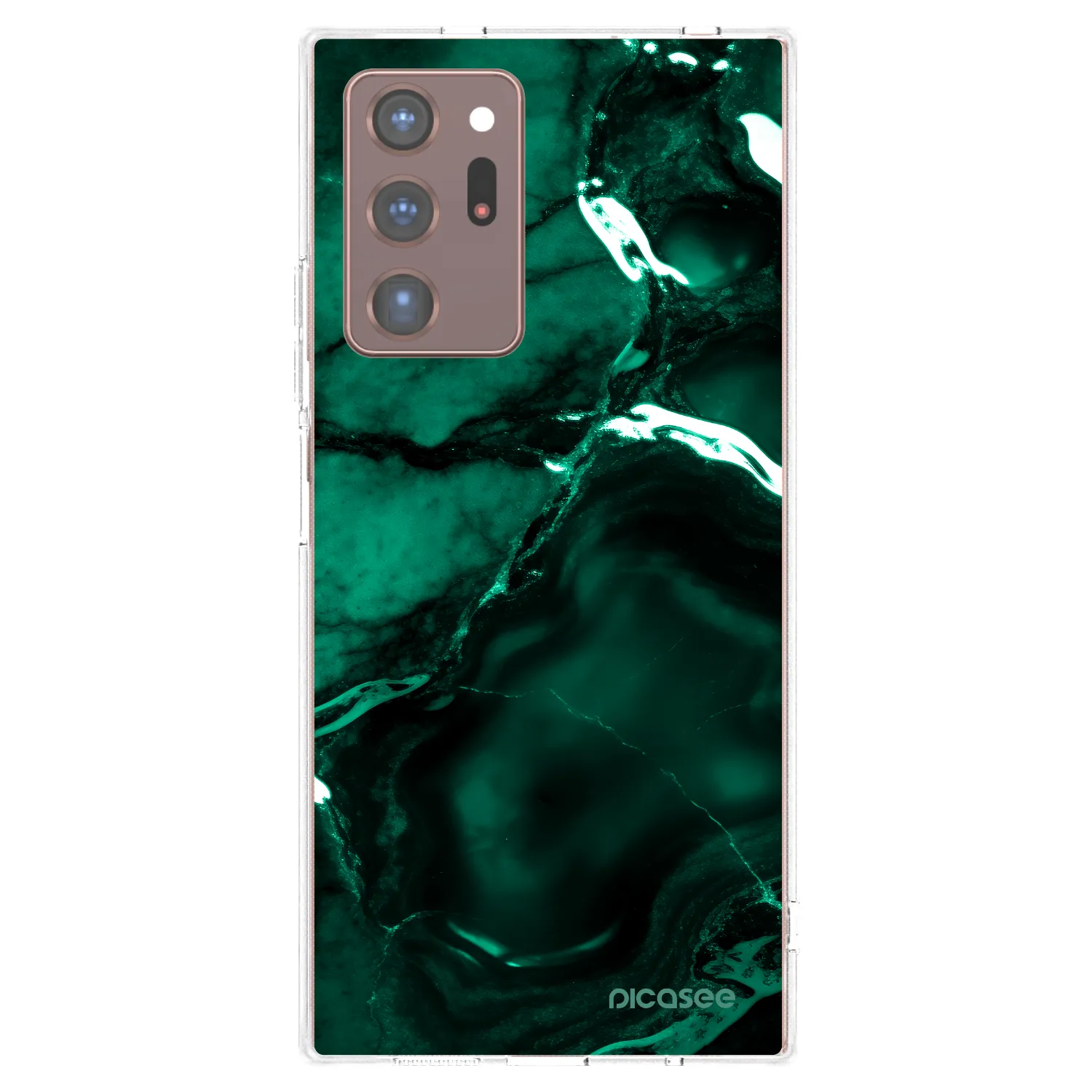 Picasee husă transparentă din silicon pentru Samsung Galaxy Note 20 Ultra - Dark emerald