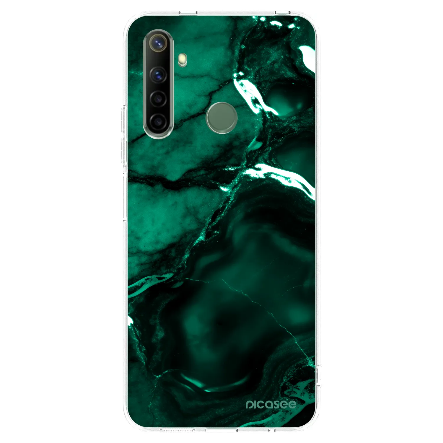 Picasee husă transparentă din silicon pentru Realme 6i - Dark emerald