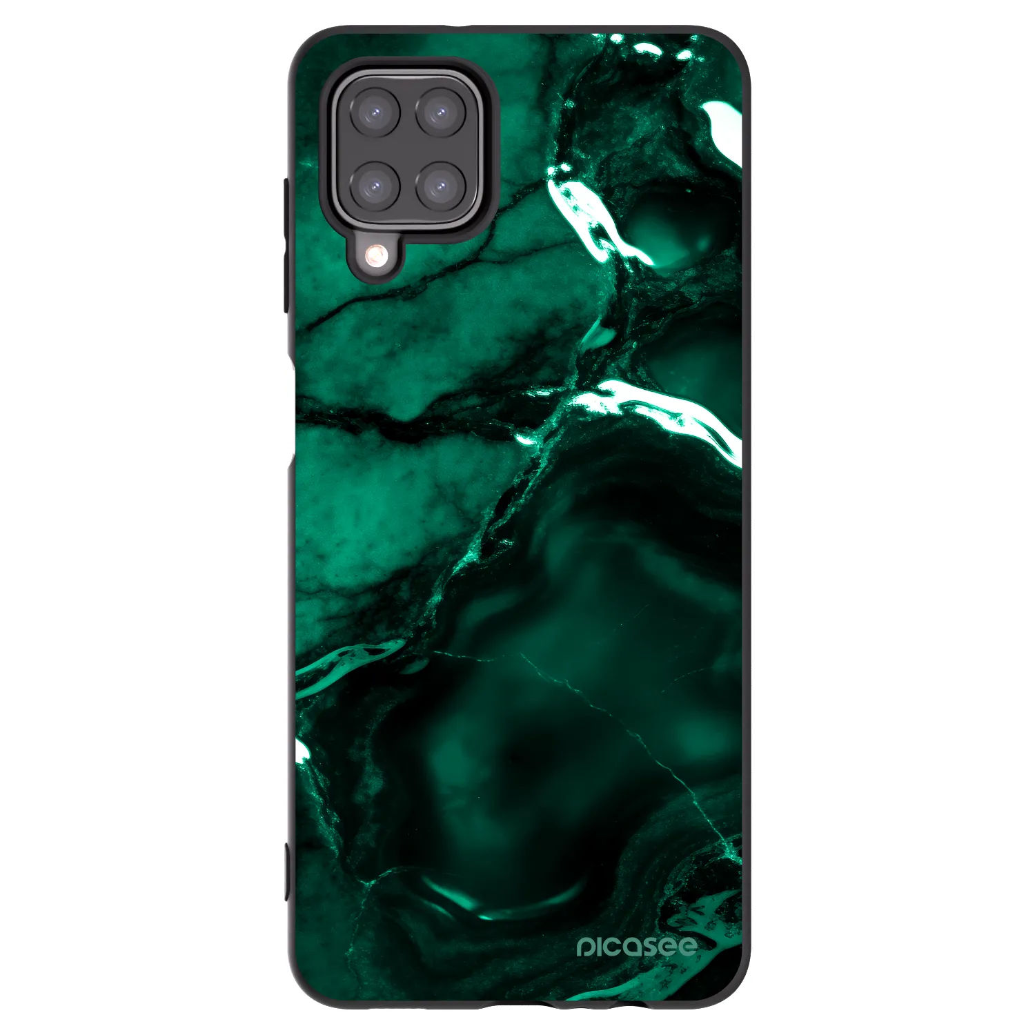 Picasee husă neagră din silicon pentru Samsung Galaxy A12 A125F - Dark emerald