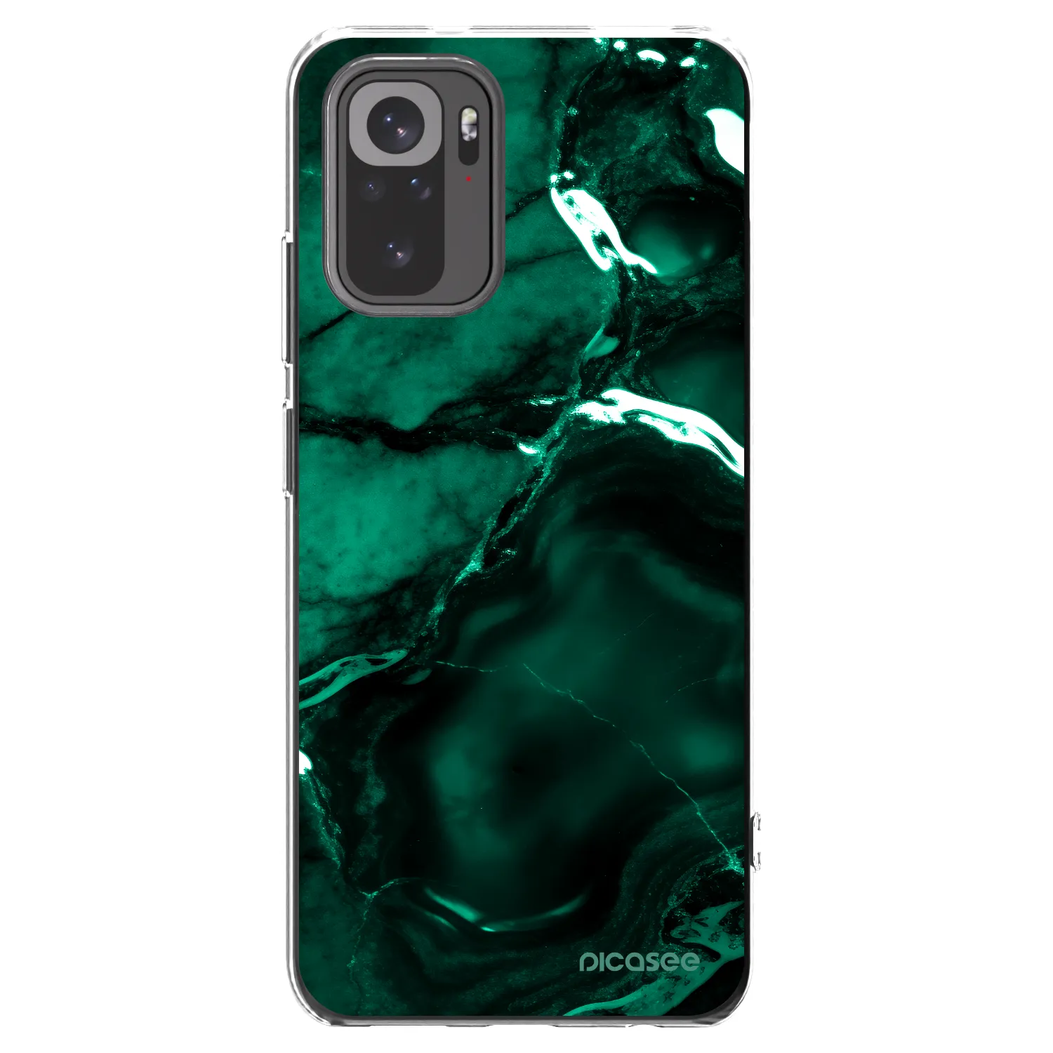 Picasee husă transparentă din silicon pentru Xiaomi Redmi Note 10 - Dark emerald