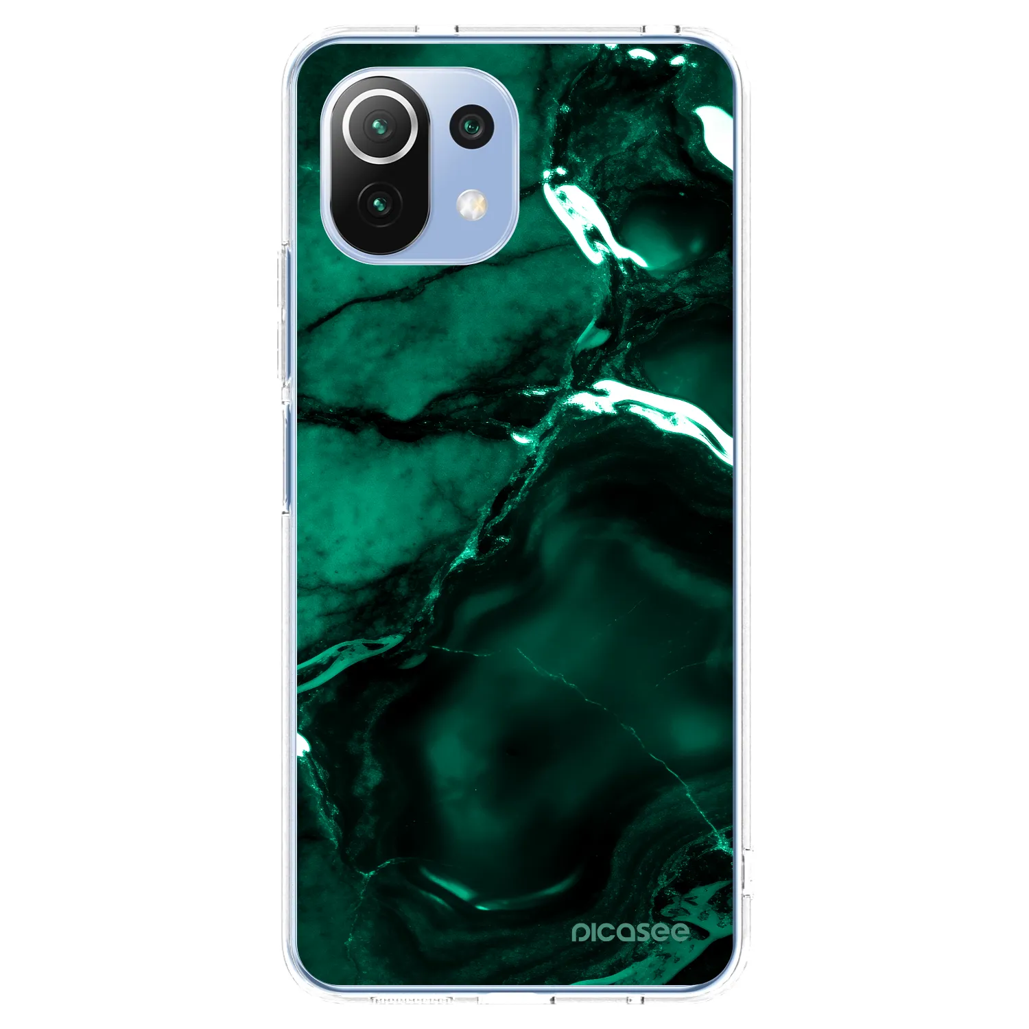 Picasee husă transparentă din silicon pentru Xiaomi Mi 11 Lite - Dark emerald