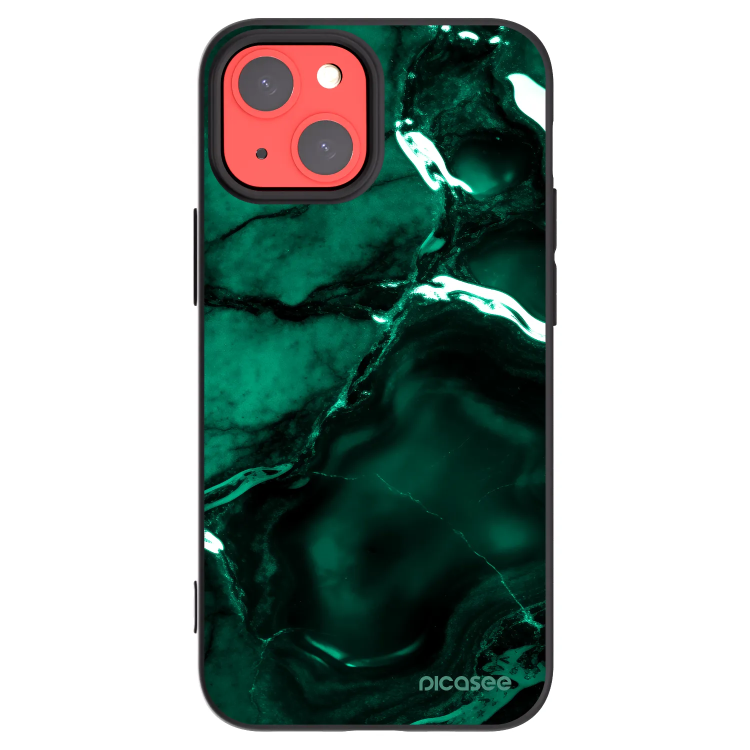 Picasee husă neagră din silicon pentru Apple iPhone 13 mini - Dark emerald