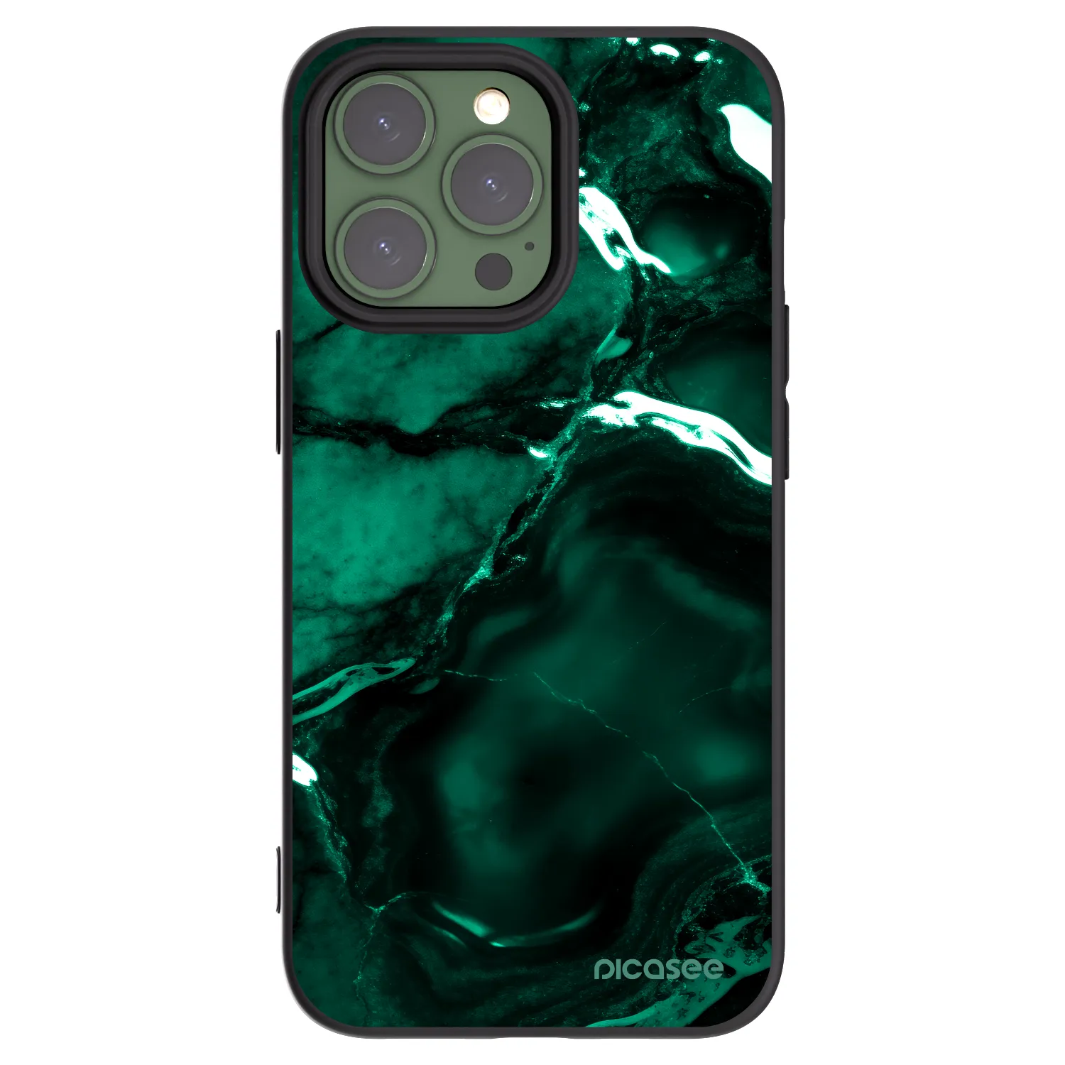 Picasee husă neagră din silicon pentru Apple iPhone 13 Pro - Dark emerald