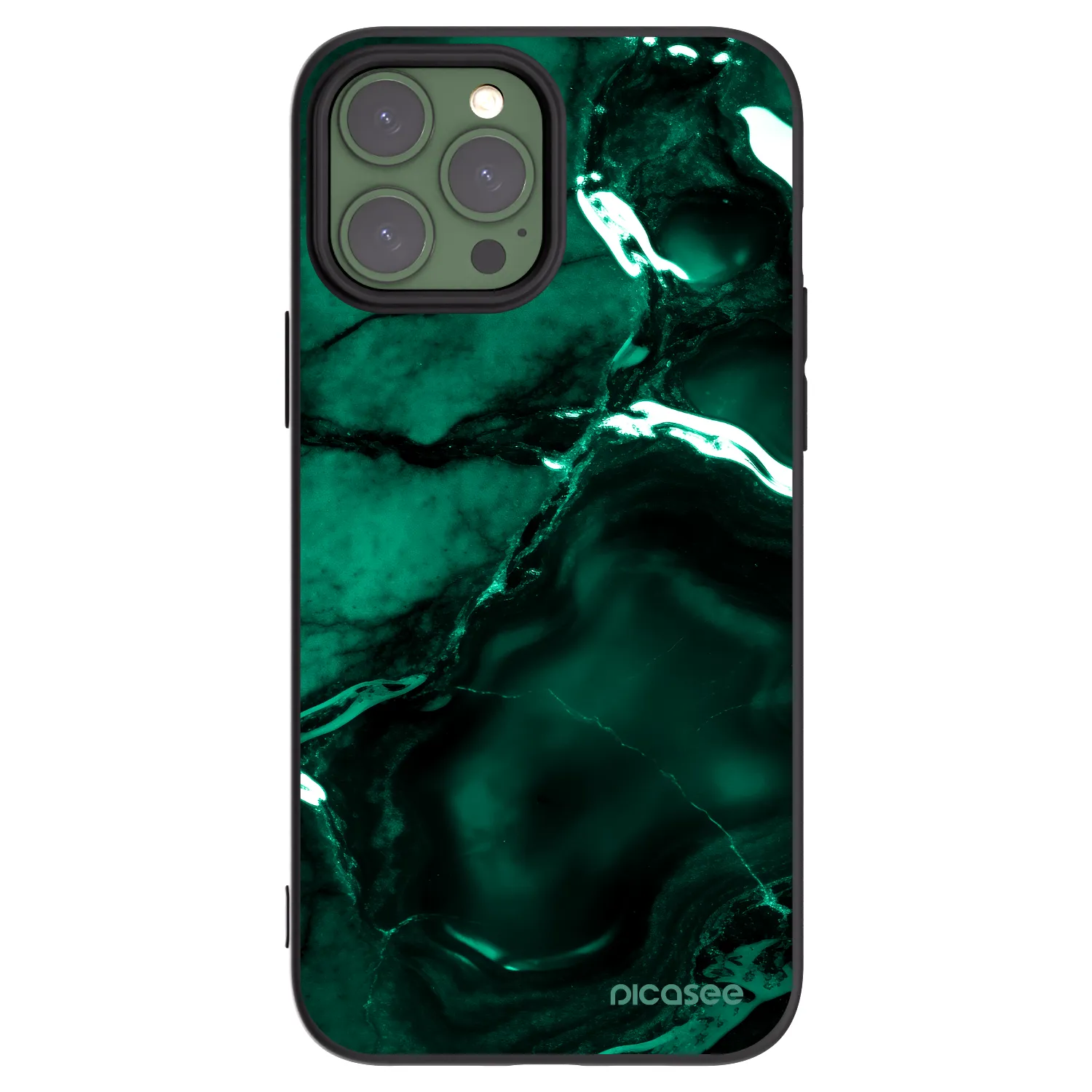 Picasee husă neagră din silicon pentru Apple iPhone 13 Pro Max - Dark emerald