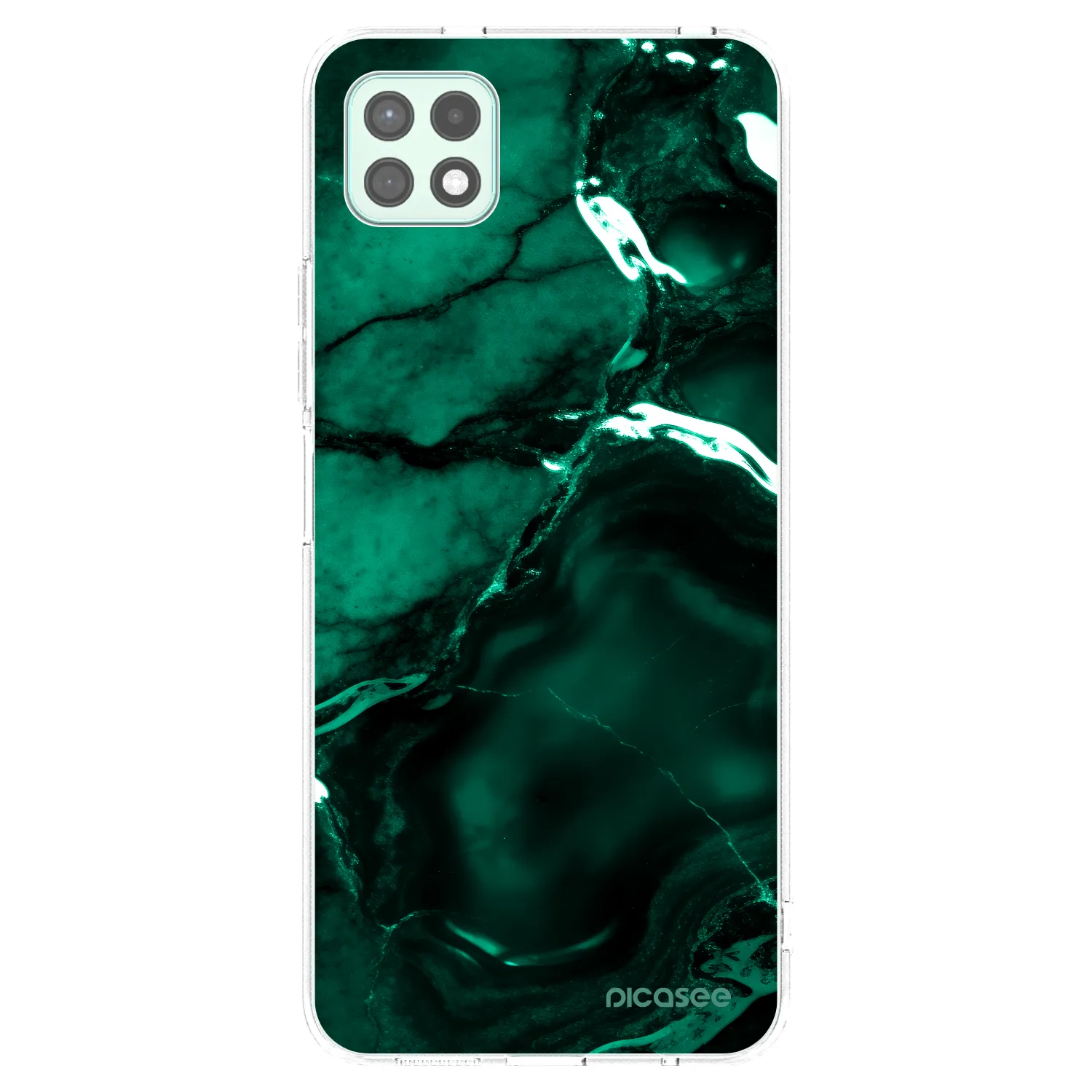 Picasee husă transparentă din silicon pentru Samsung Galaxy A22 A226B 5G - Dark emerald