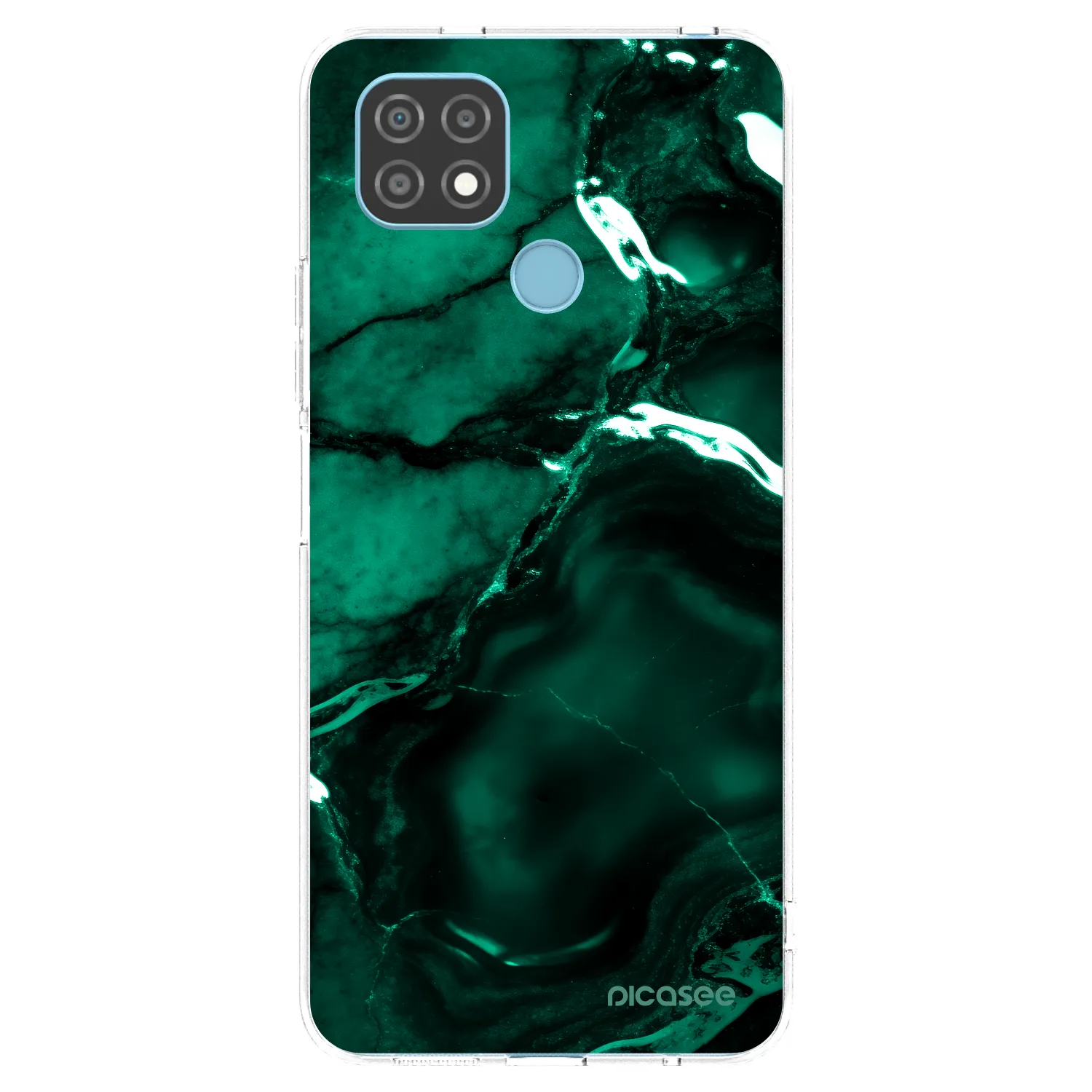 Picasee husă transparentă din silicon pentru Realme C21 - Dark emerald