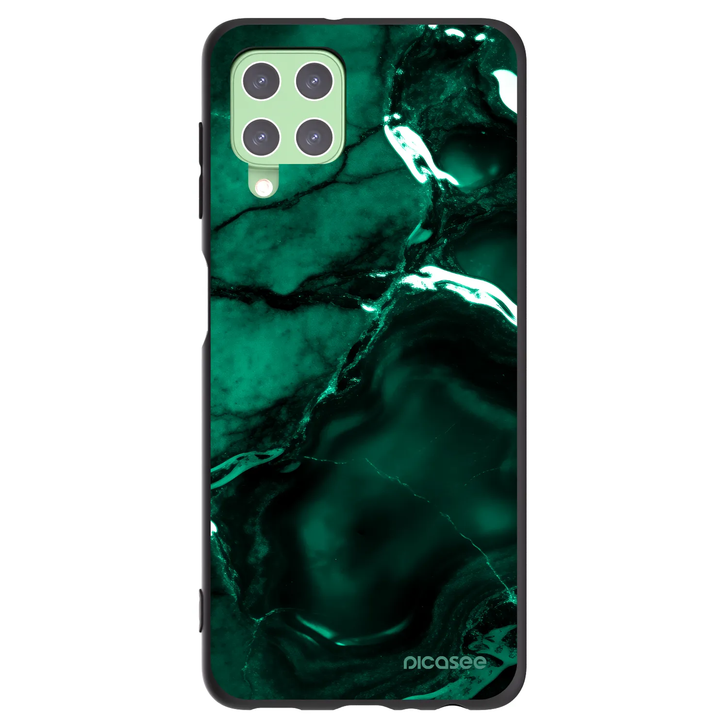 Picasee husă neagră din silicon pentru Samsung Galaxy A22 A225F 4G - Dark emerald