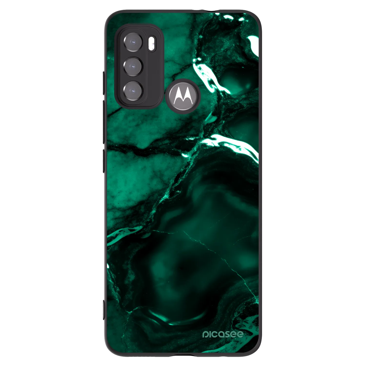 Picasee husă neagră din silicon pentru Motorola Moto G60 - Dark emerald