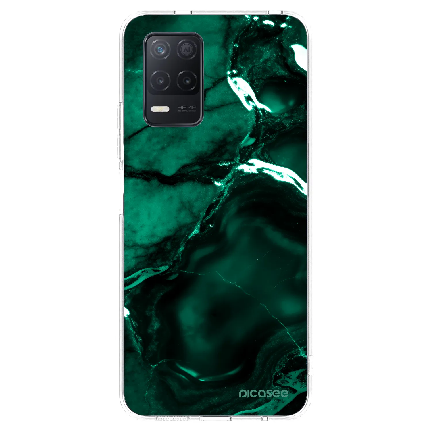 Picasee husă transparentă din silicon pentru Realme 8 5G - Dark emerald