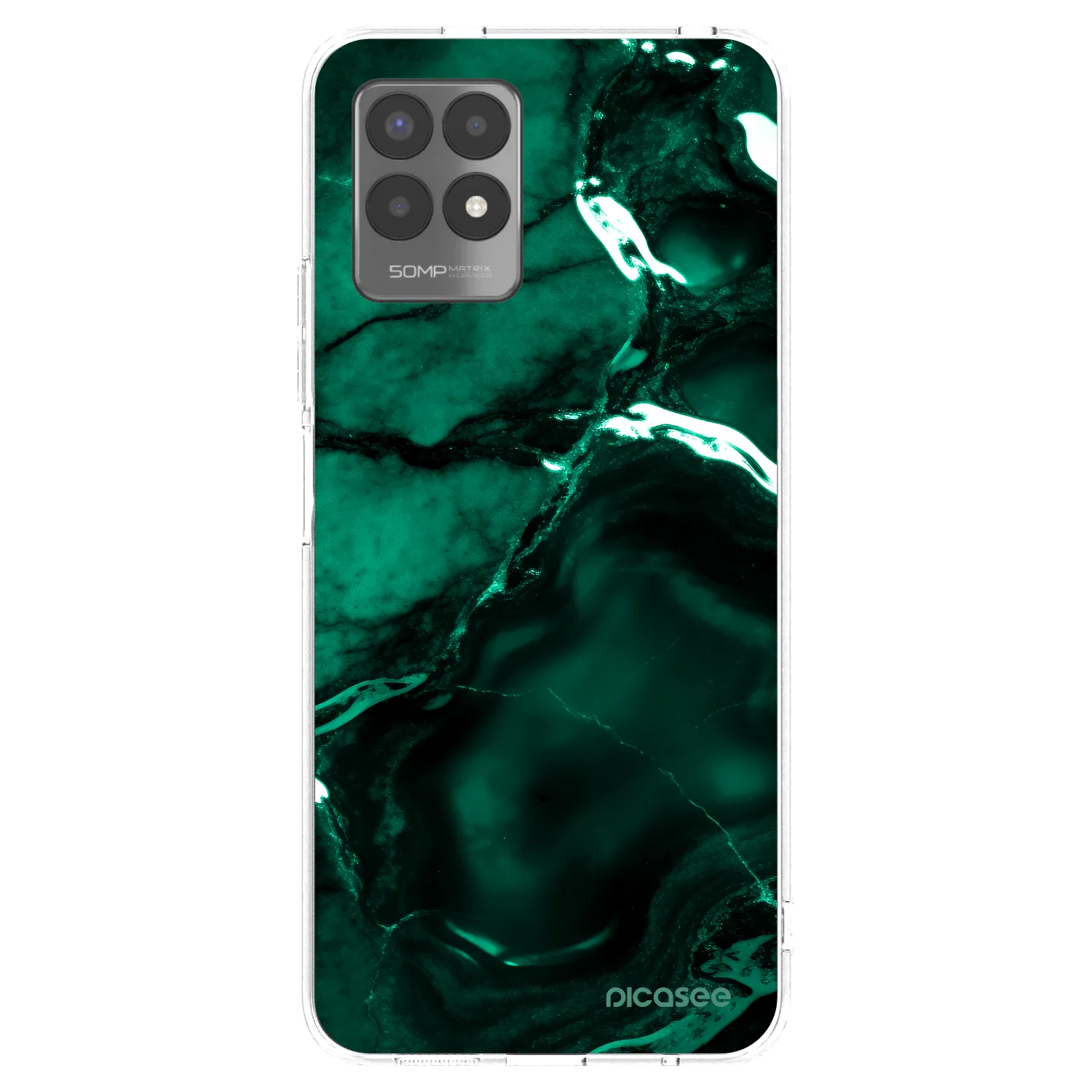 Picasee husă transparentă din silicon pentru Realme 8i - Dark emerald