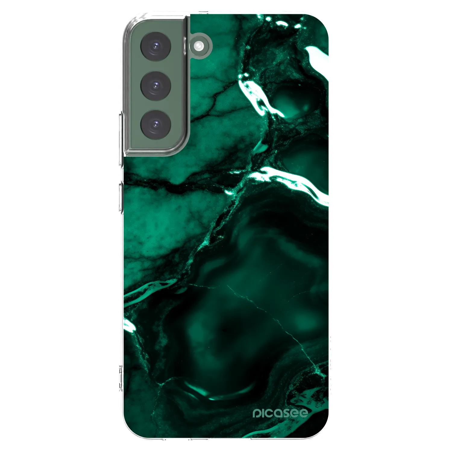 Picasee husă transparentă din silicon pentru Samsung Galaxy S22+ 5G - Dark emerald