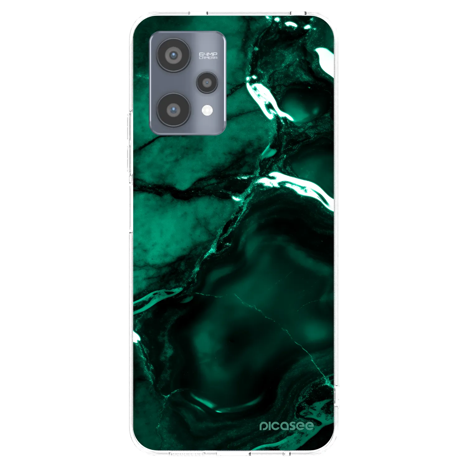Picasee husă transparentă din silicon pentru Realme 9 Pro 5G - Dark emerald