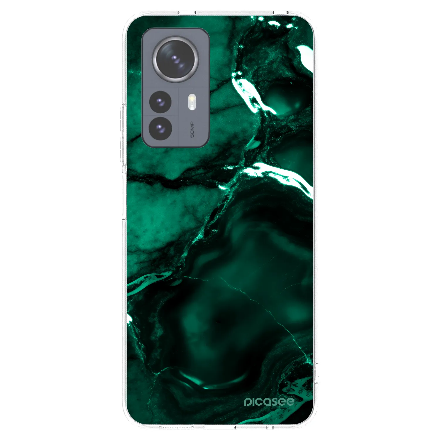 Picasee husă transparentă din silicon pentru Xiaomi 12 Pro - Dark emerald